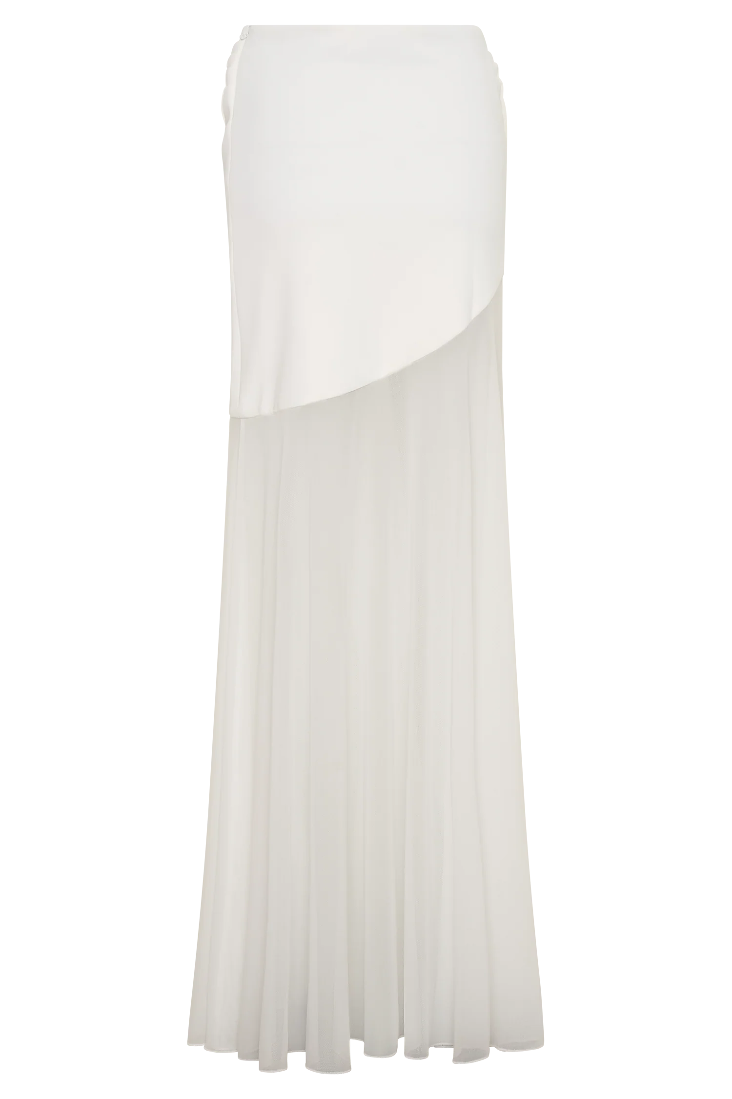 Portia Scuba And Mesh Maxi Skirt - White - Image 8