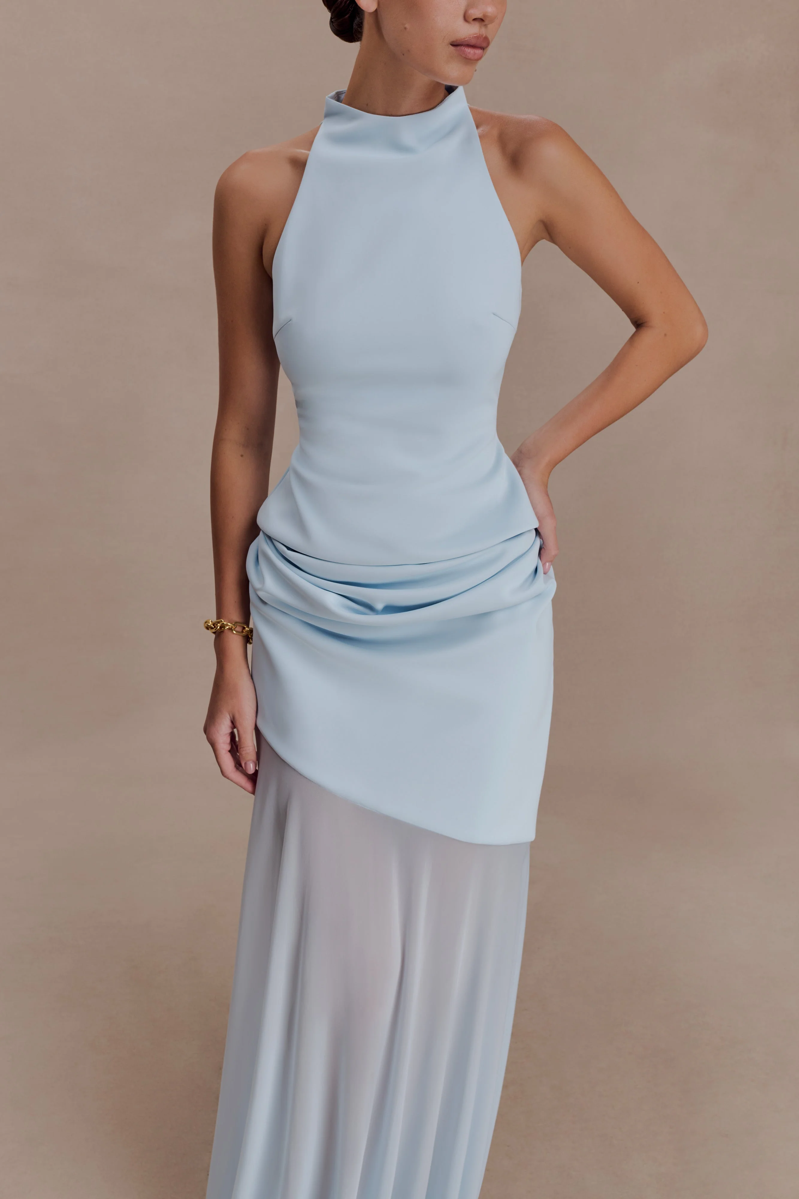 Portia Scuba Sleeveless Top - Pale Blue - Image 3