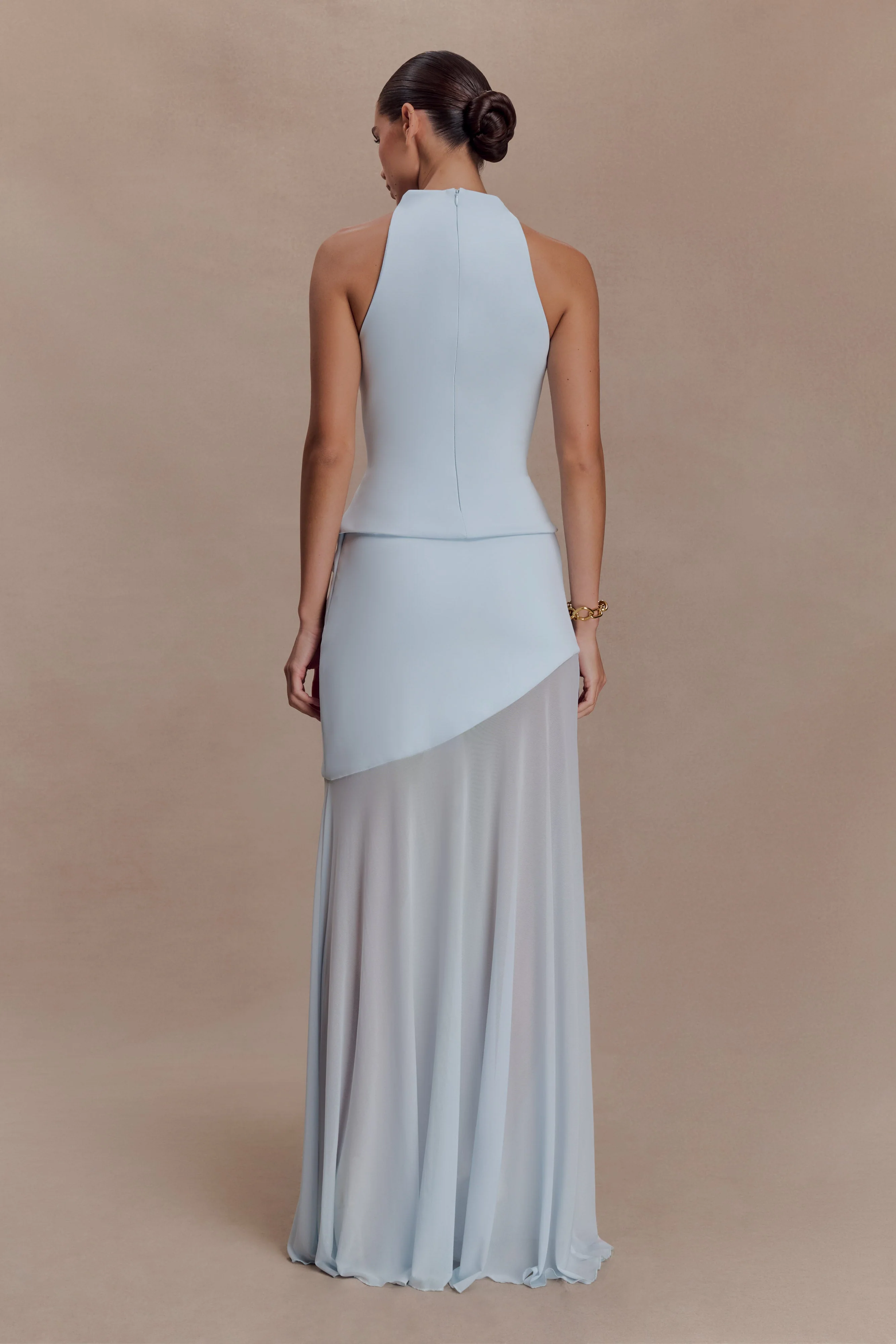Portia Scuba Sleeveless Top - Pale Blue - Image 5
