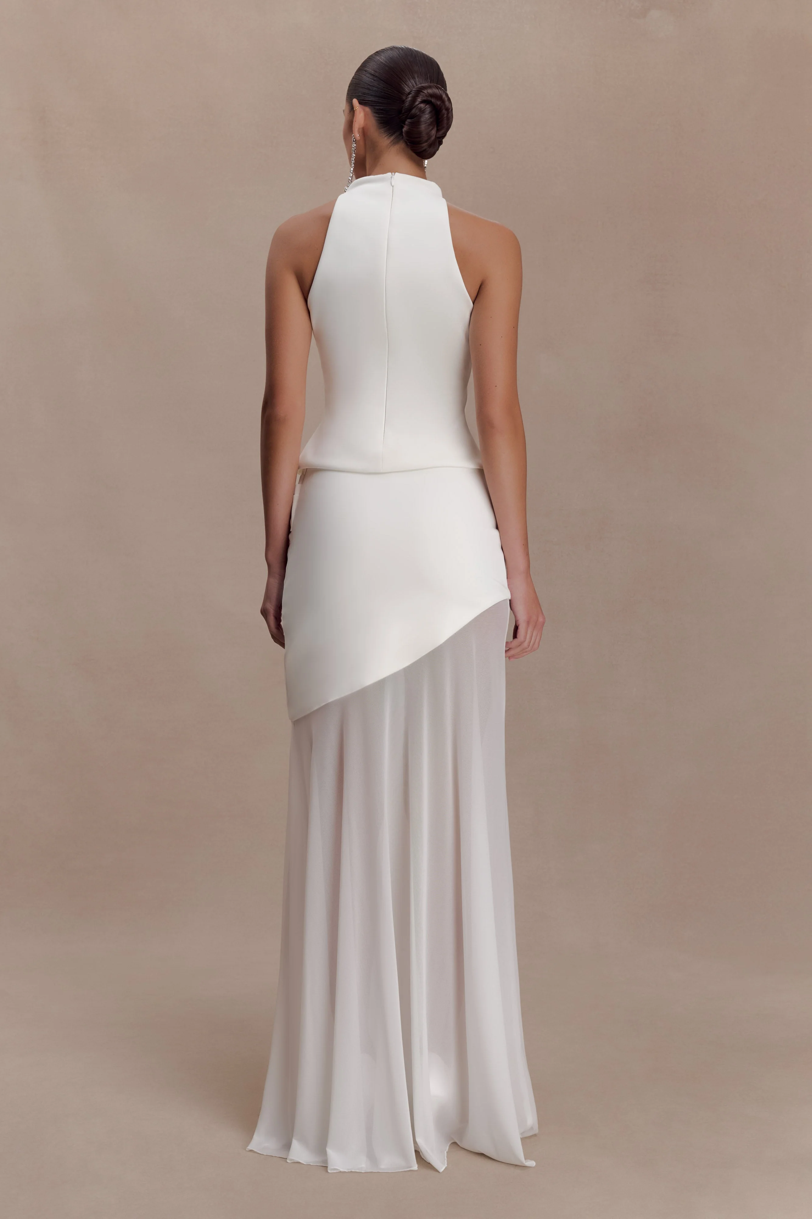 Portia Scuba Sleeveless Top - White - Image 5