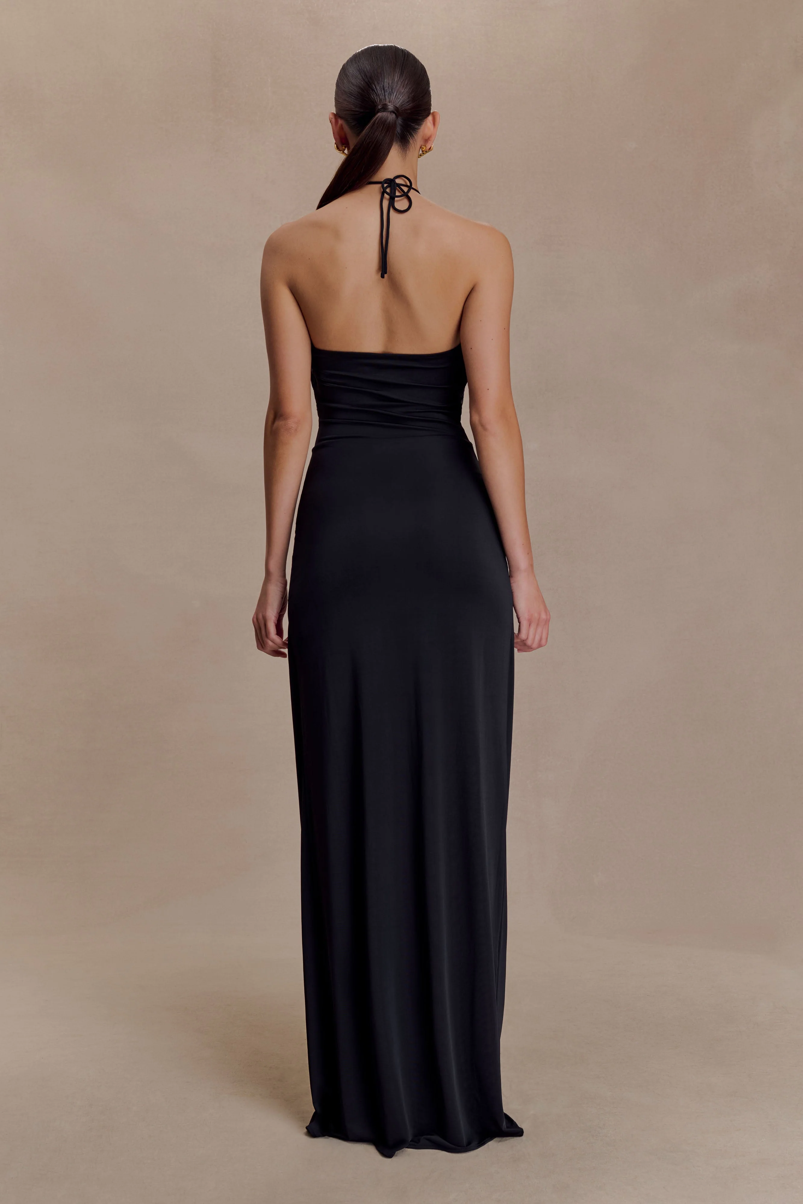 Quincy Halter Maxi Dress With Hardware - Black - Image 2