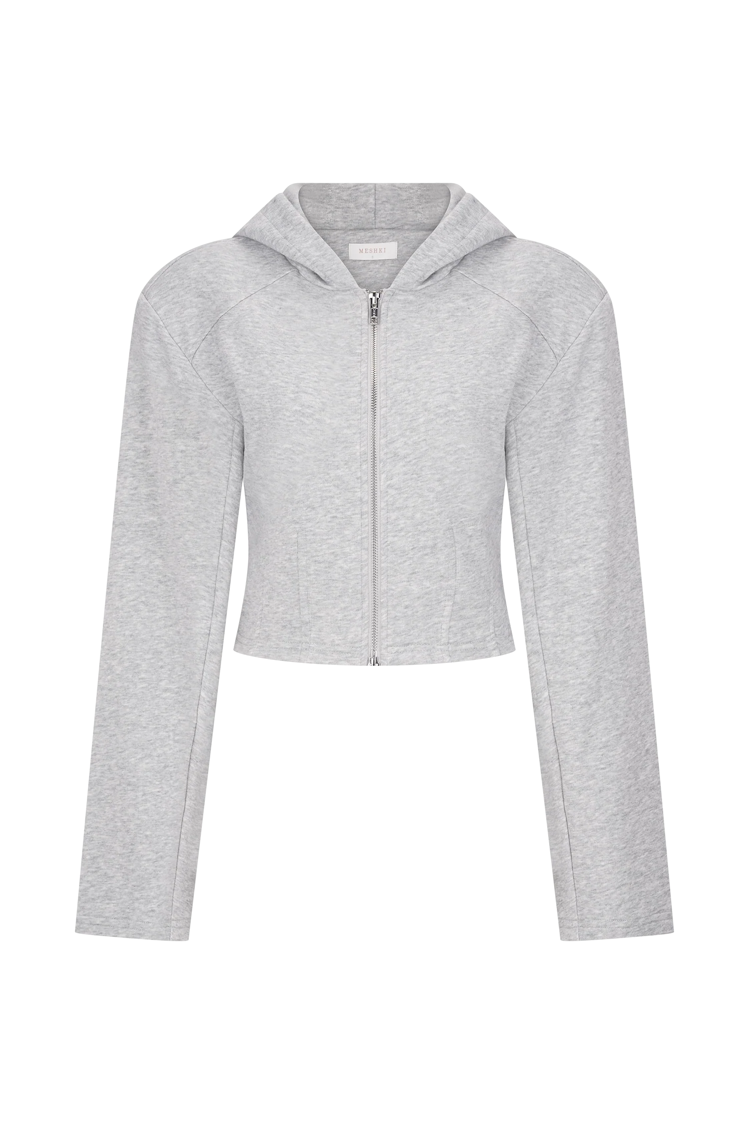 Quinn Zip Up Hoodie - Light Grey Marle - Image 7