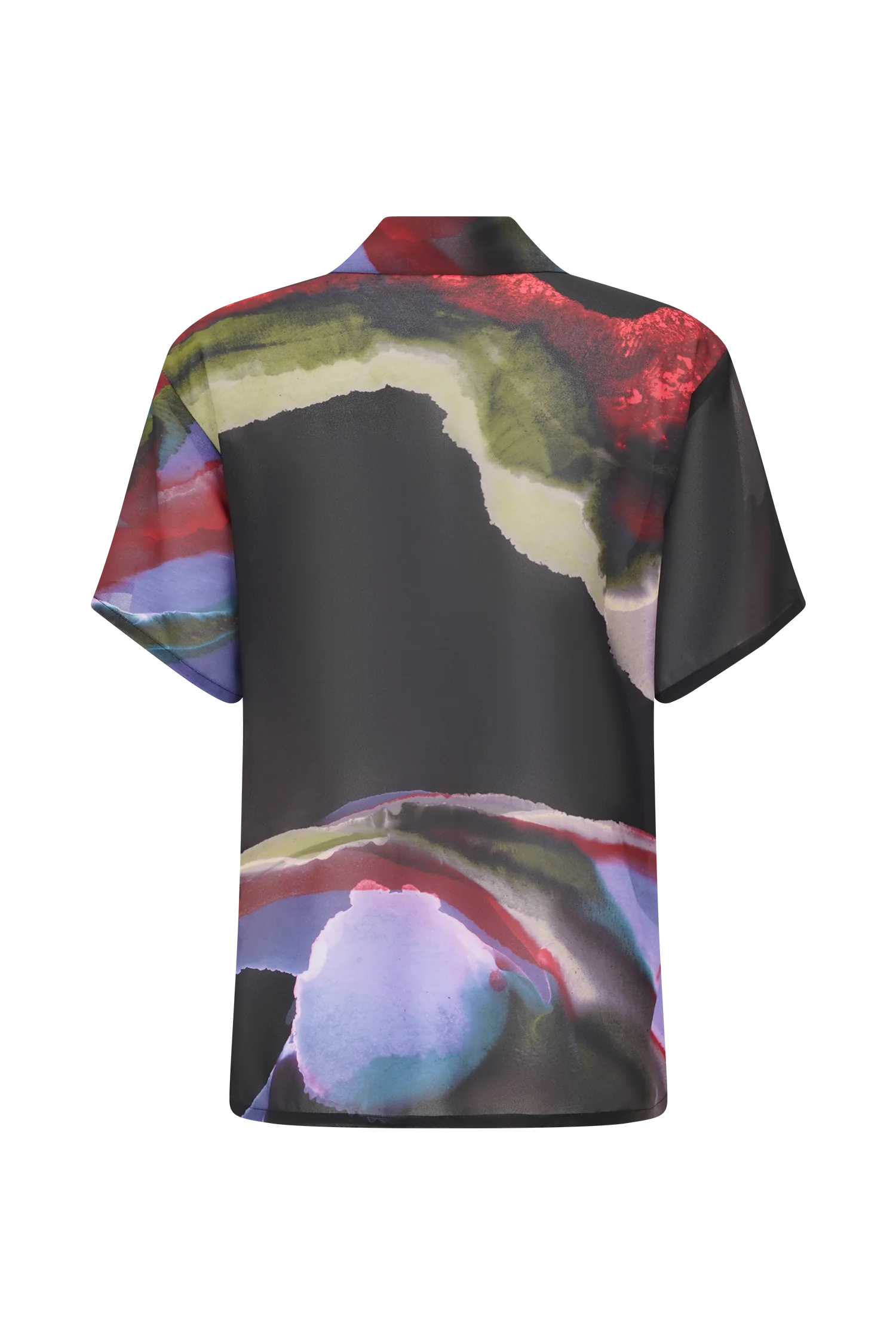 Rachel Chiffon Short Sleeve Shirt - Multi Fluid Reverie Print - Image 8