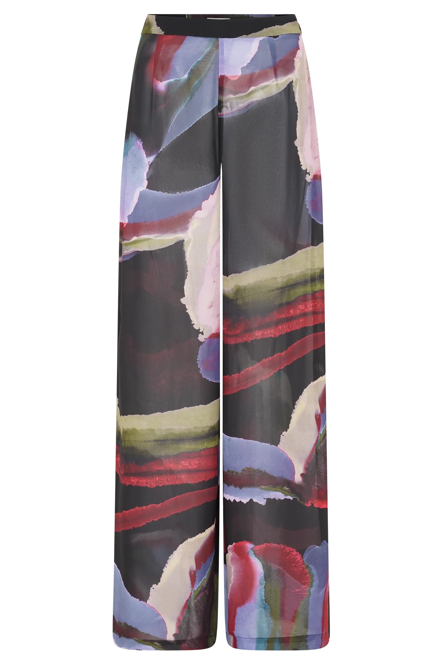 Rachel Chiffon Straight Leg Pants - Multi Fluid Reverie Print - Image 9