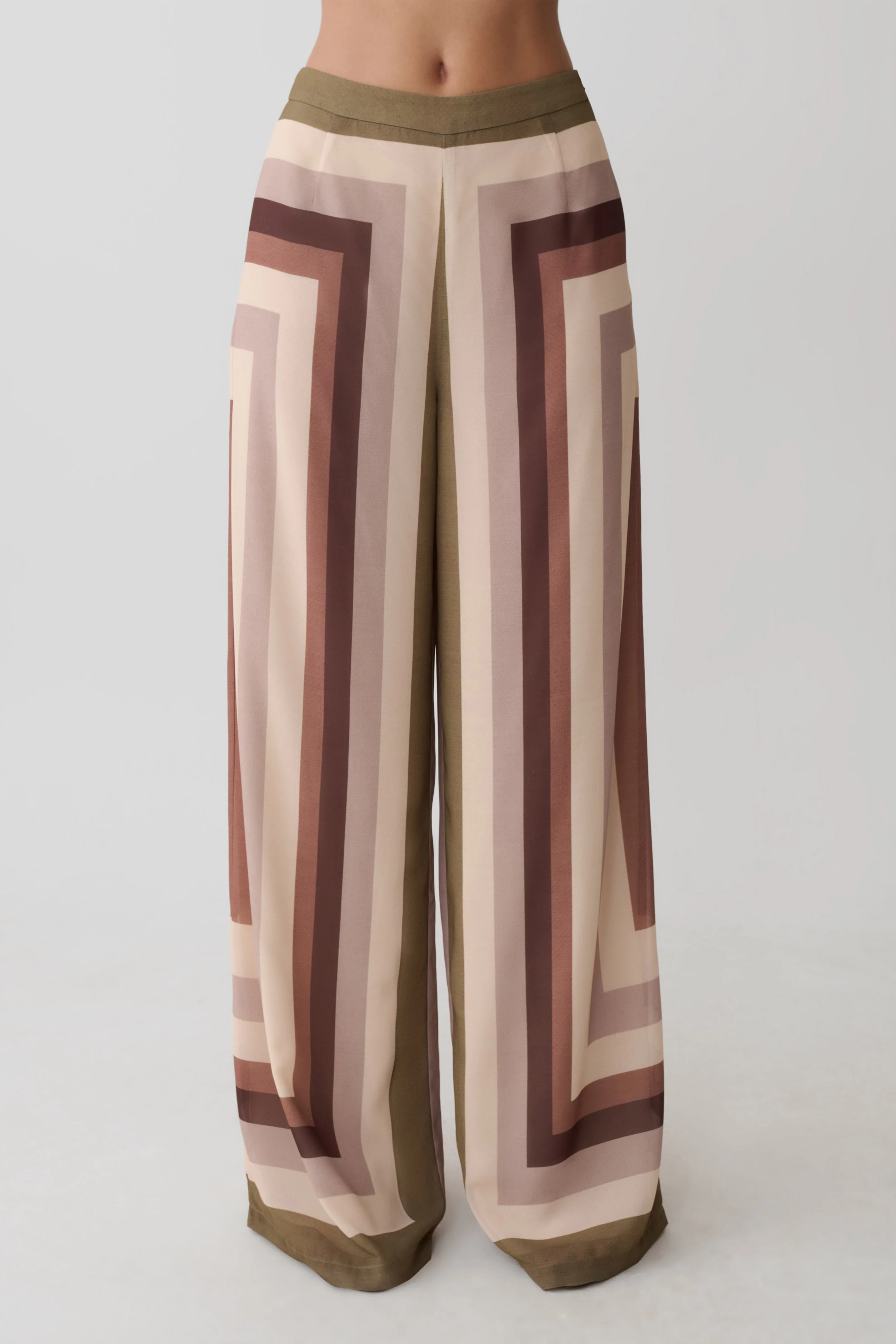 Rachel Chiffon Straight Leg Pants - Multi Stripe - Image 5