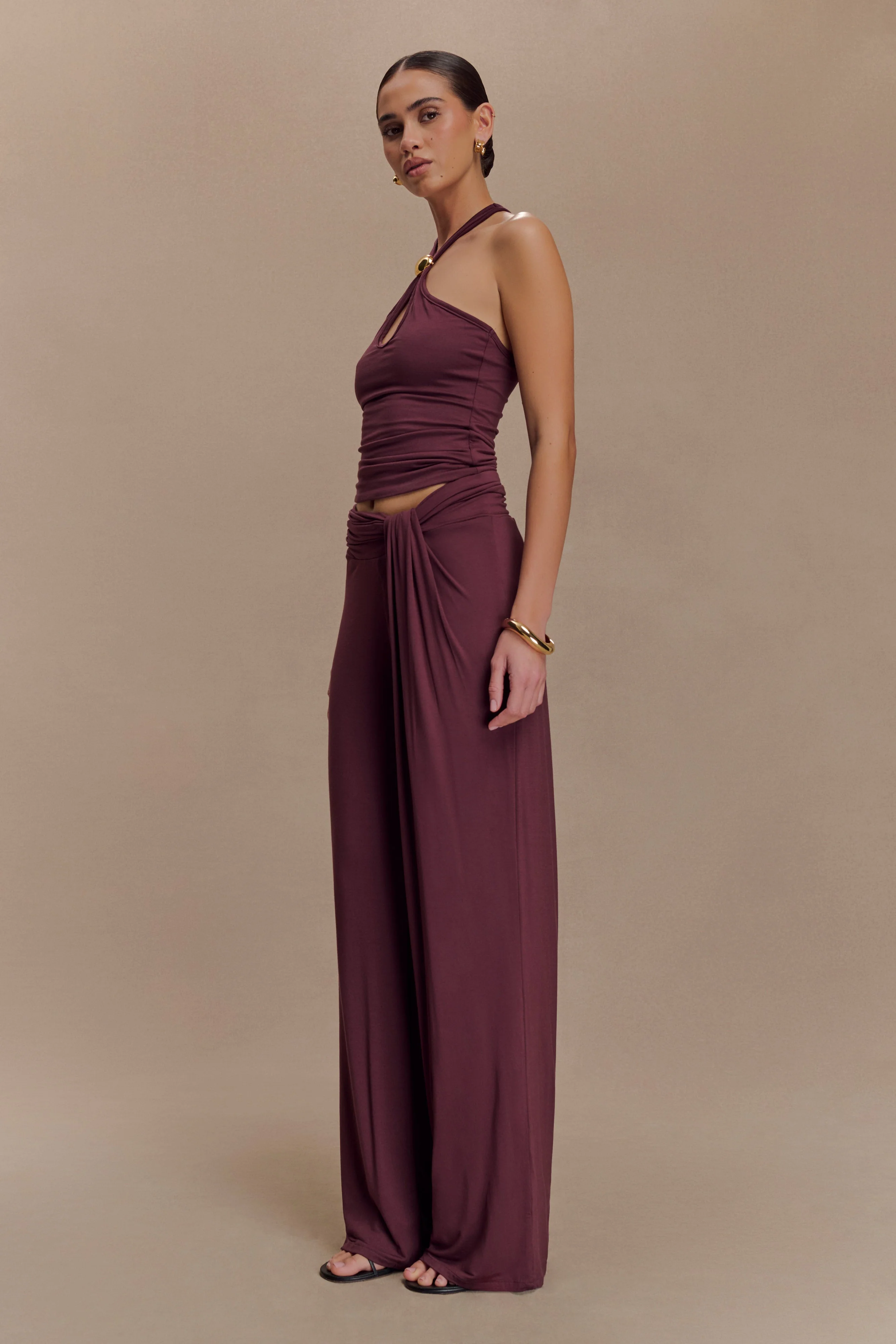 Ramona Modal Tank Top With Hardware - Mahogany - Image 3