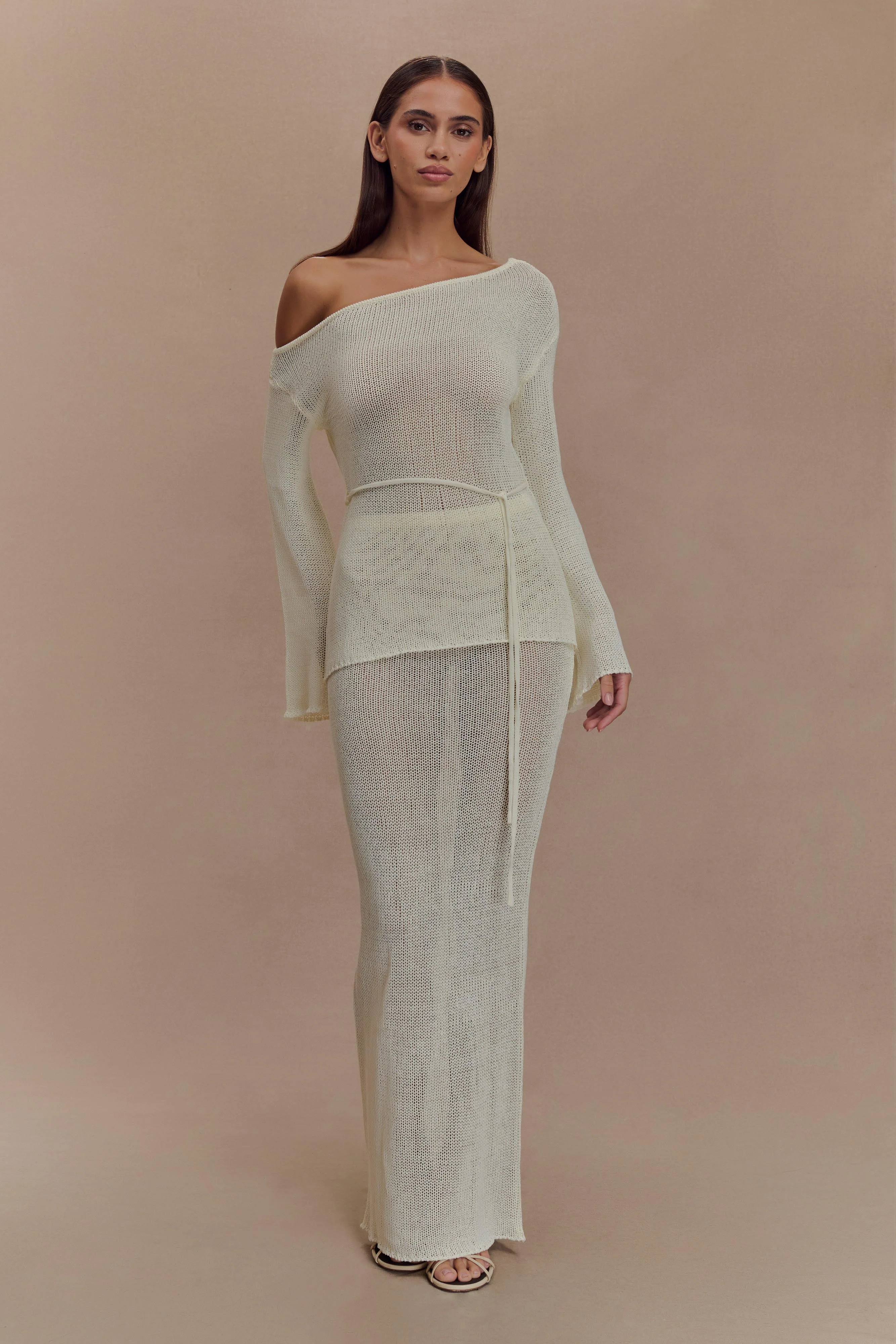 Reagan Off Shoulder Knit Top - White - Image 7