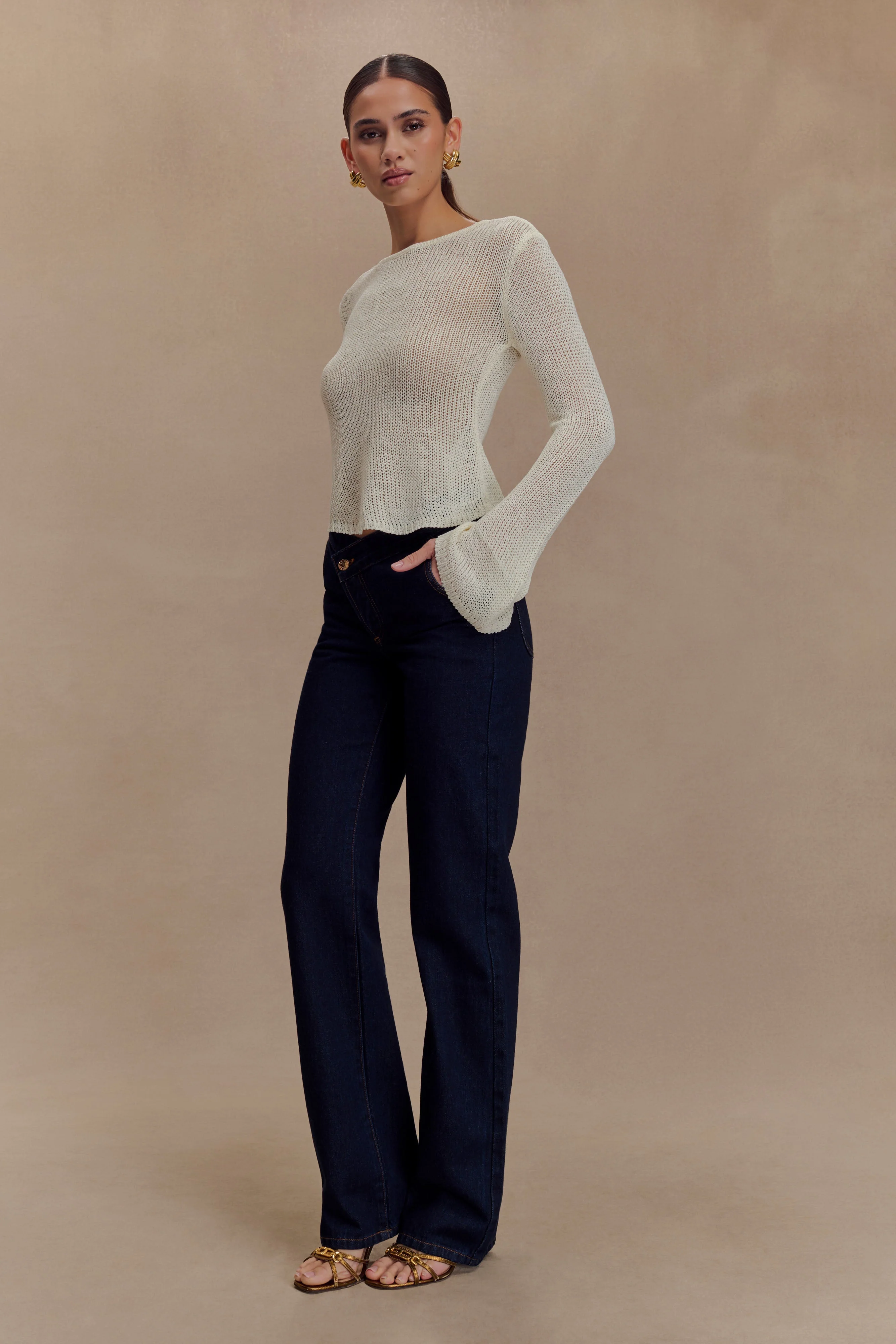 Remington V Front Straight Leg Jeans - Indigo Blue - Image 3