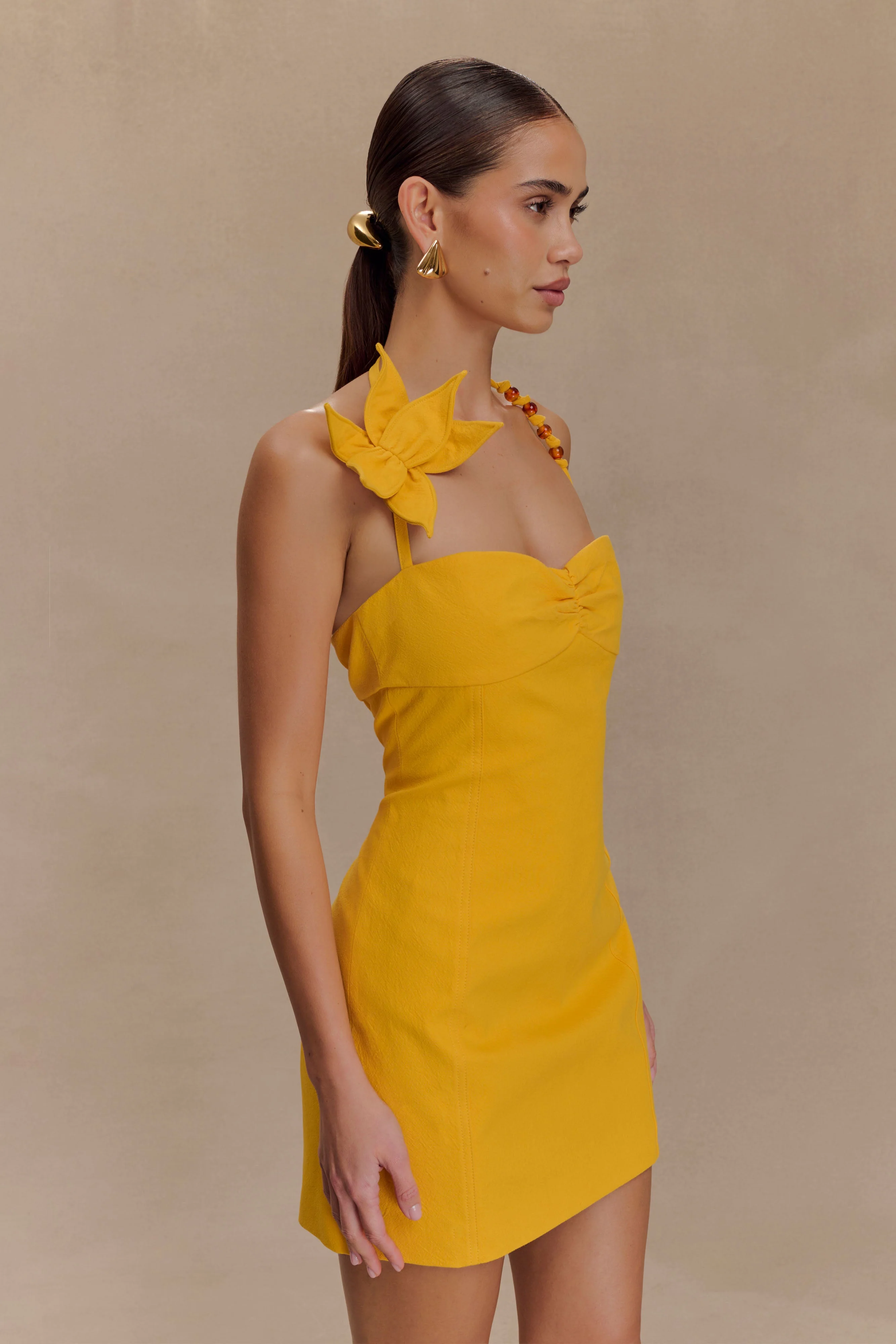 Reyes Cotton Floral Mini Dress - Butterscotch - Image 6