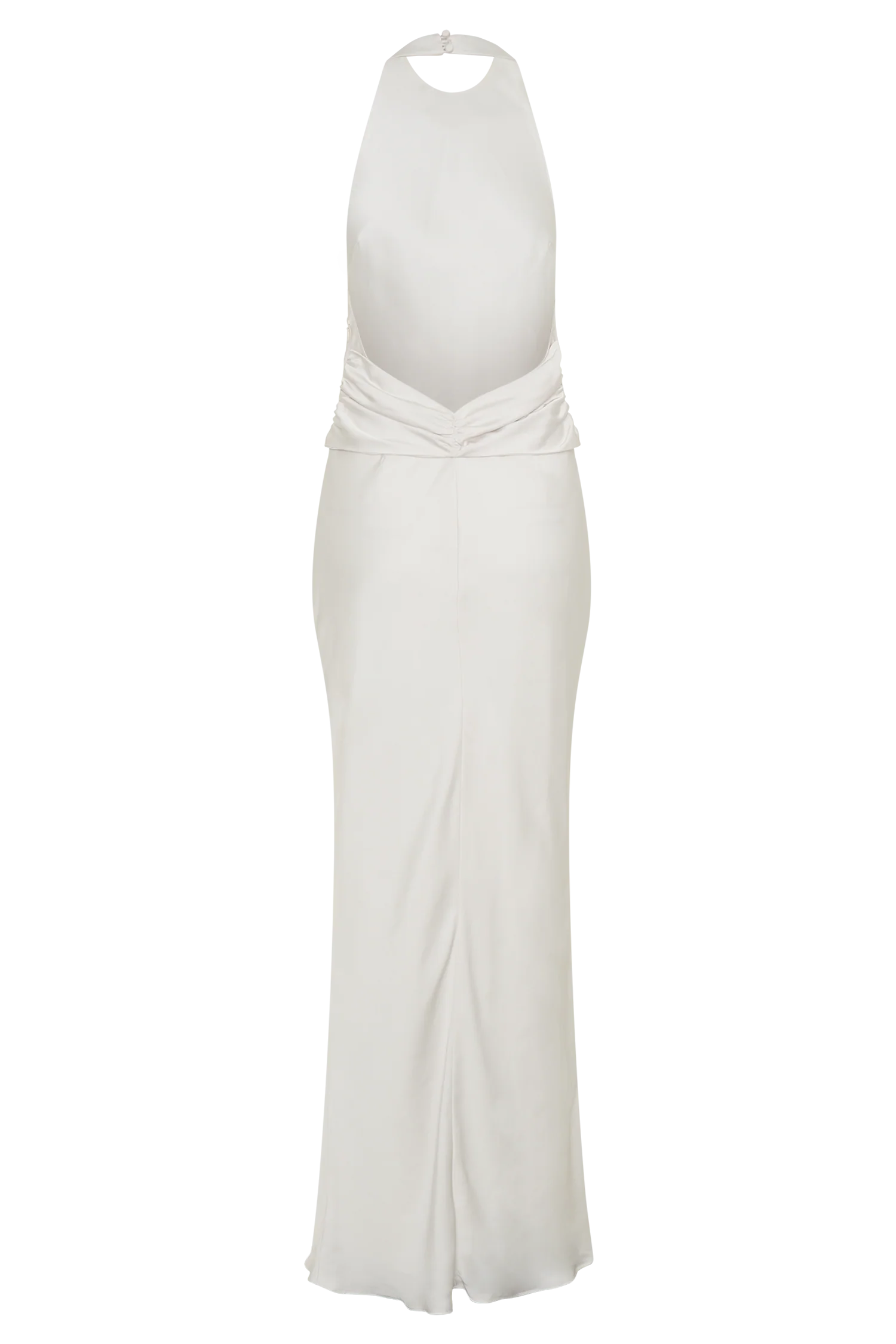 Rinna Satin Halter Maxi Dress - Ivory - Image 6