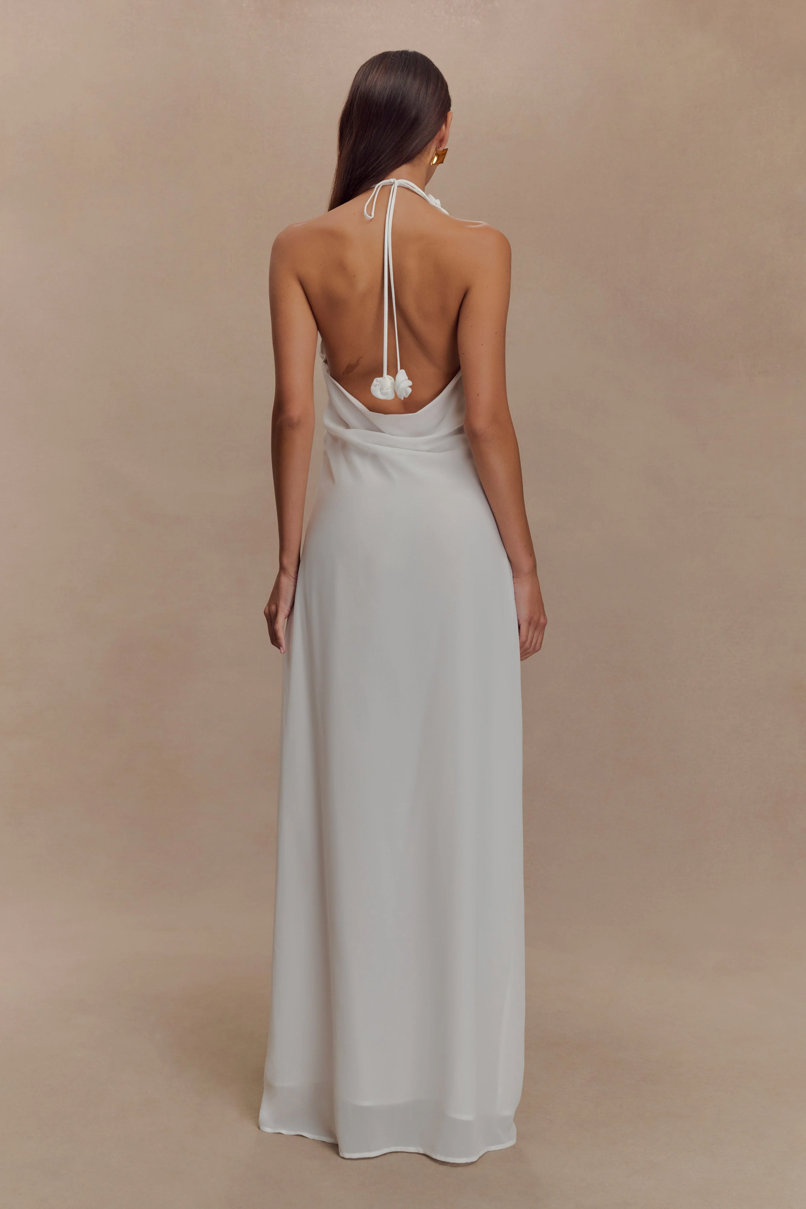 Rosalia Cowl Neck Maxi Dress - White - Image 2