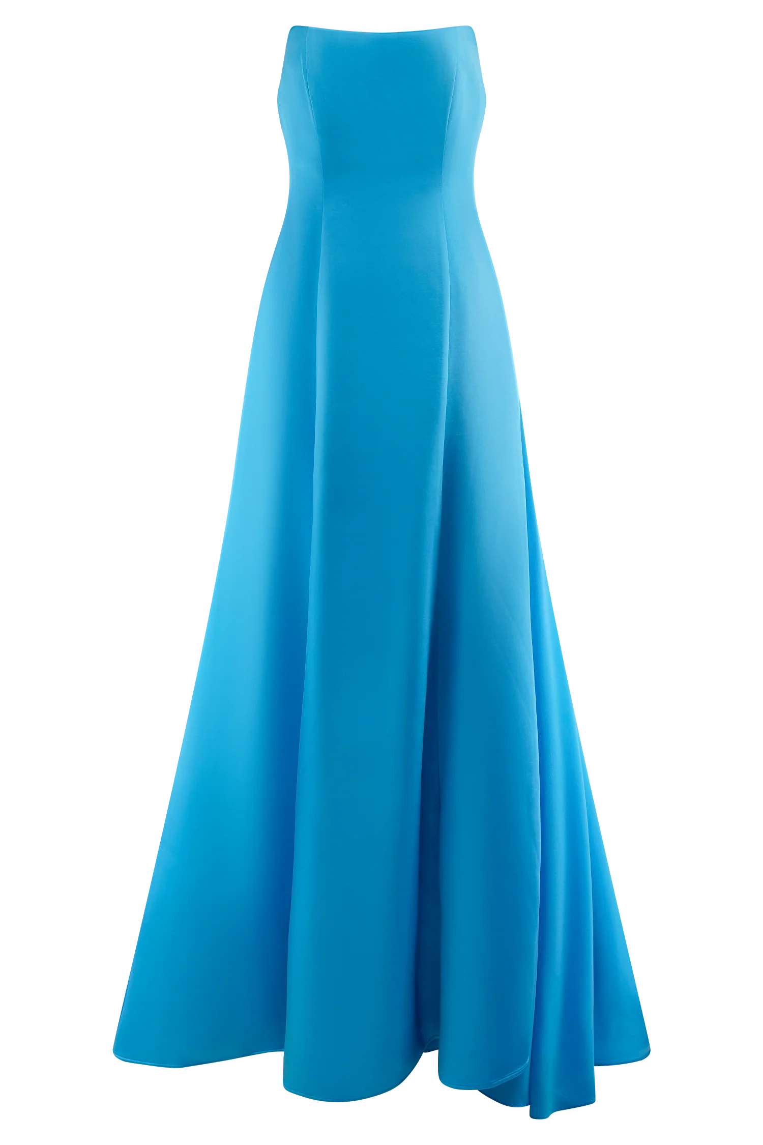 Rosella Satin Strapless Maxi Dress - Cyan Blue - Image 10