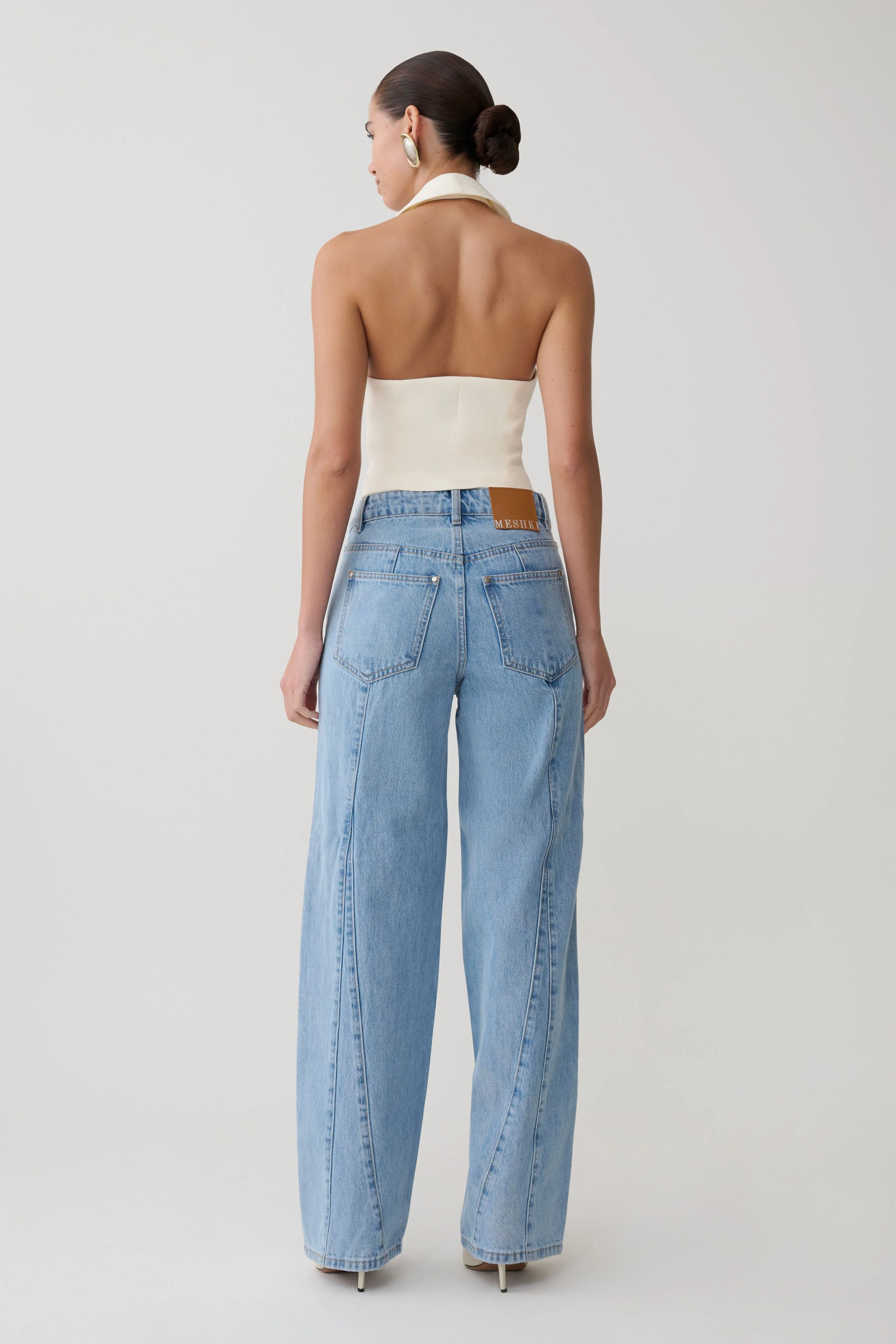 Roy Mid Rise Wide Leg Denim Jeans - Classic Blue - Image 3