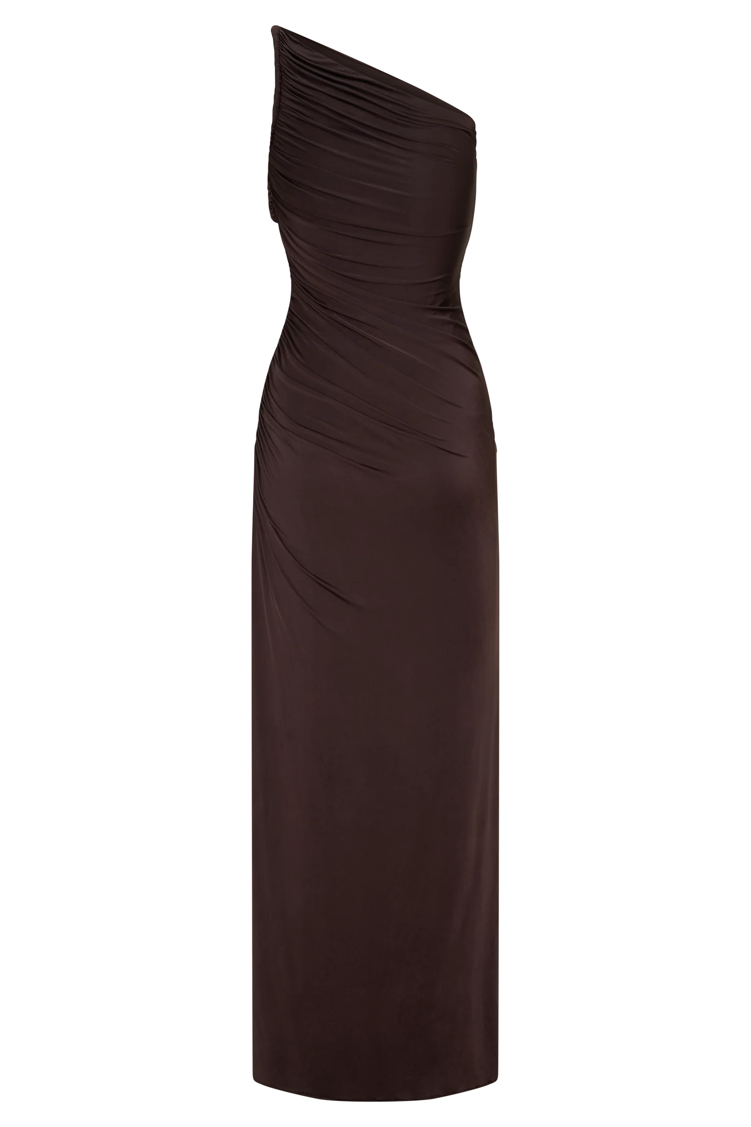 Ryn Twisted One Shoulder Maxi Dress - Dark Chocolate - Image 8