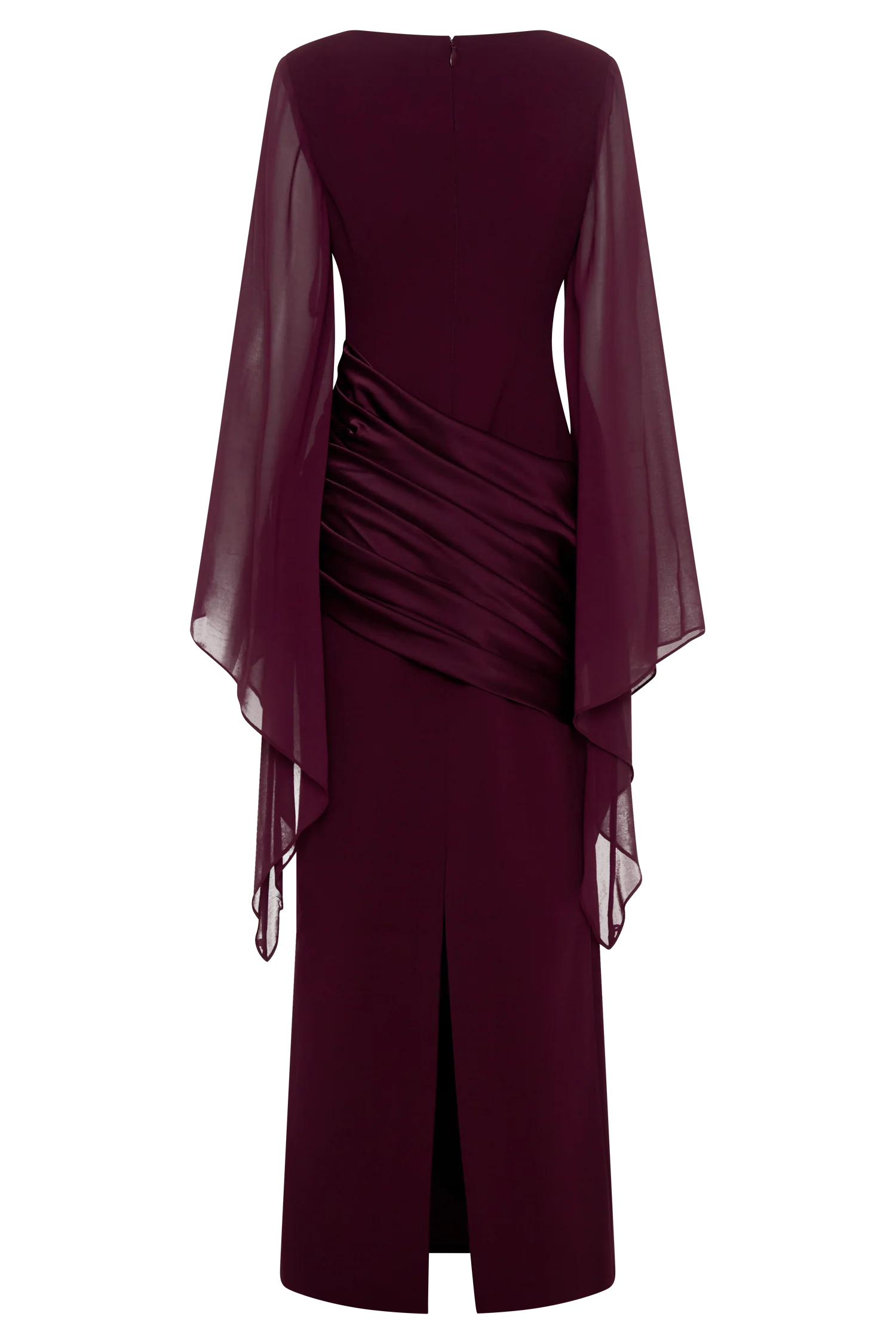 Samantha Waterfall Sleeves Maxi Dress - Wine - Image 10