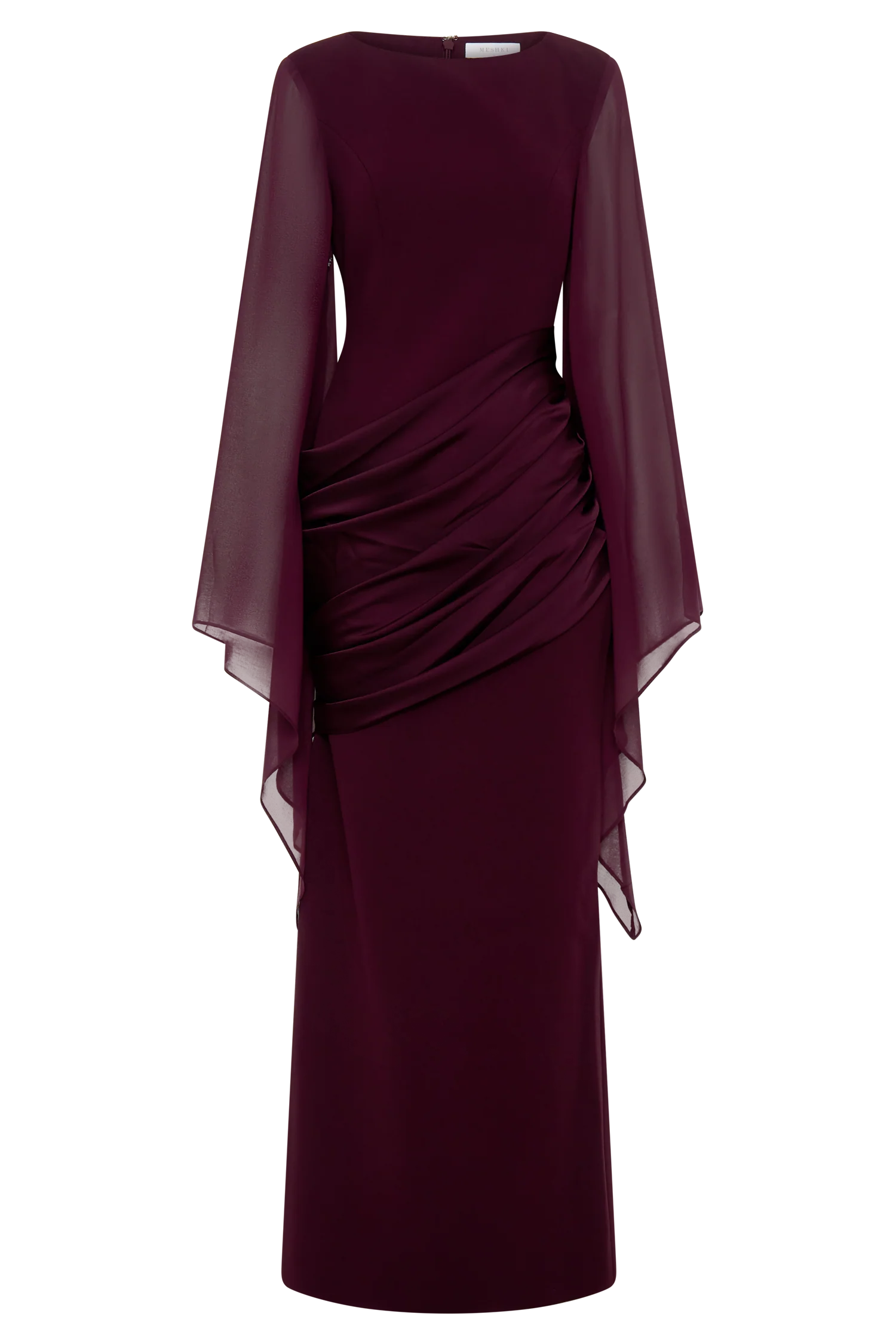 Samantha Waterfall Sleeves Maxi Dress - Wine - Image 11