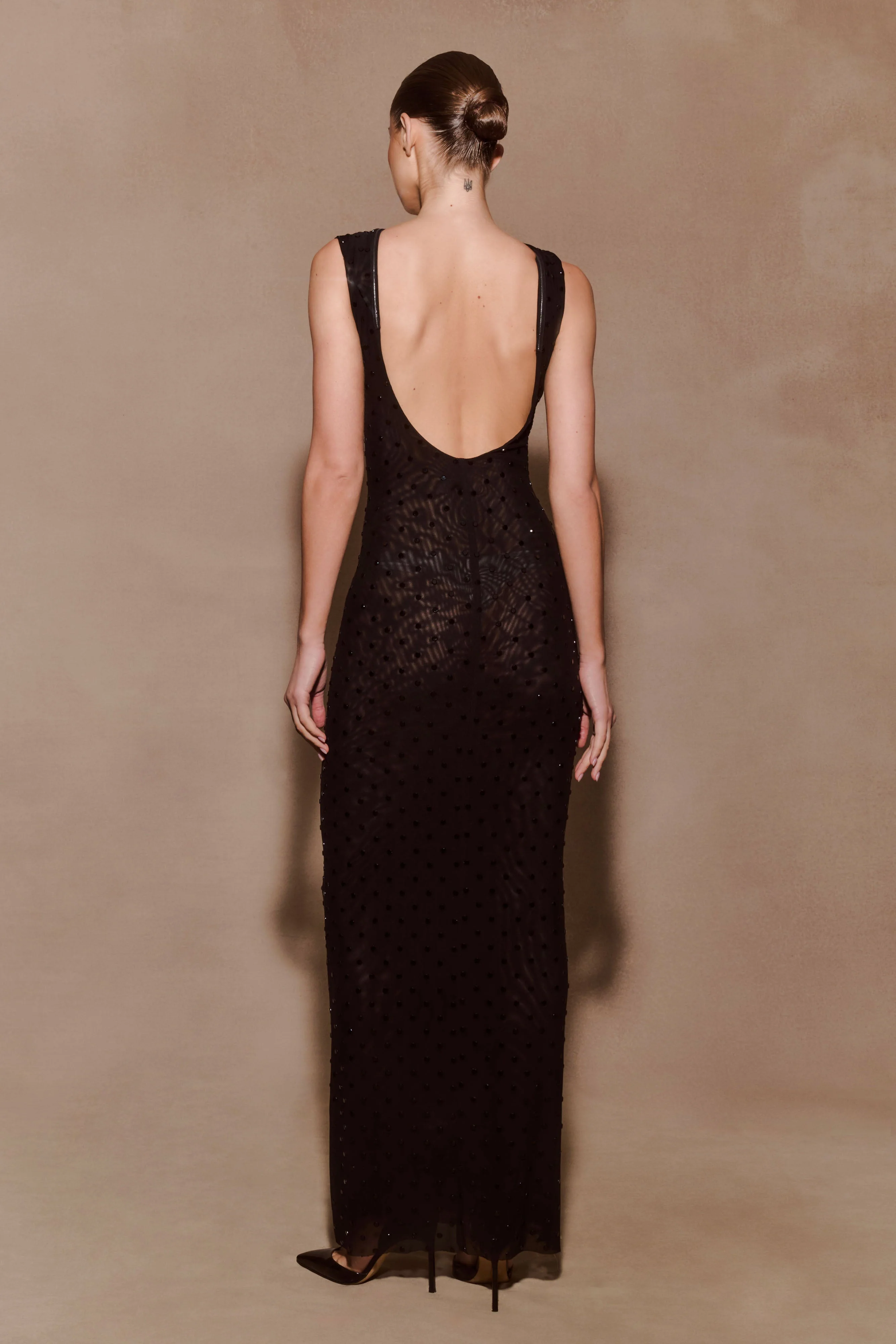 Samara Sleeveless Diamante Maxi Dress - Black - Image 6