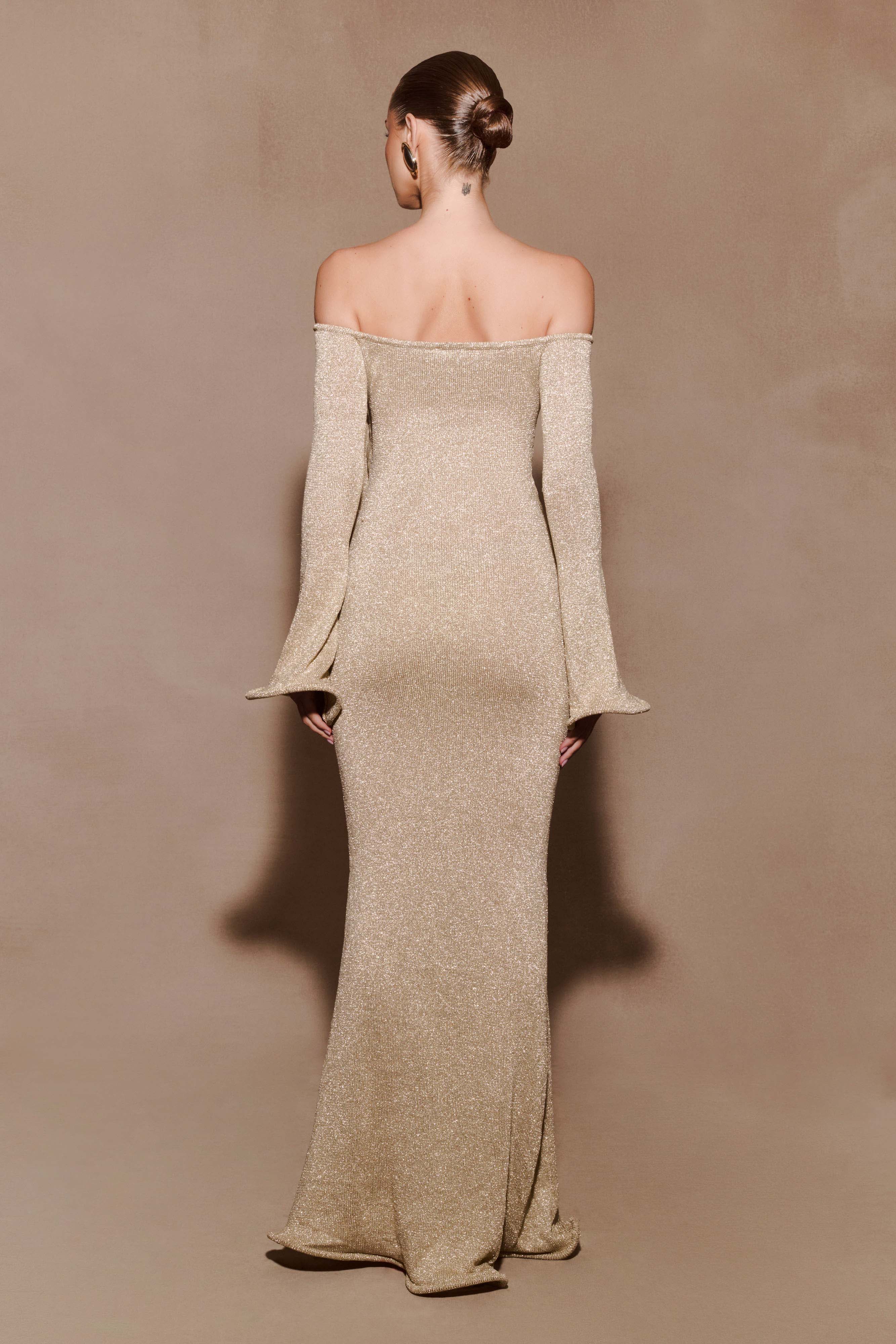 Sandrine Lurex Knit Maxi Dress - Gold - Image 2