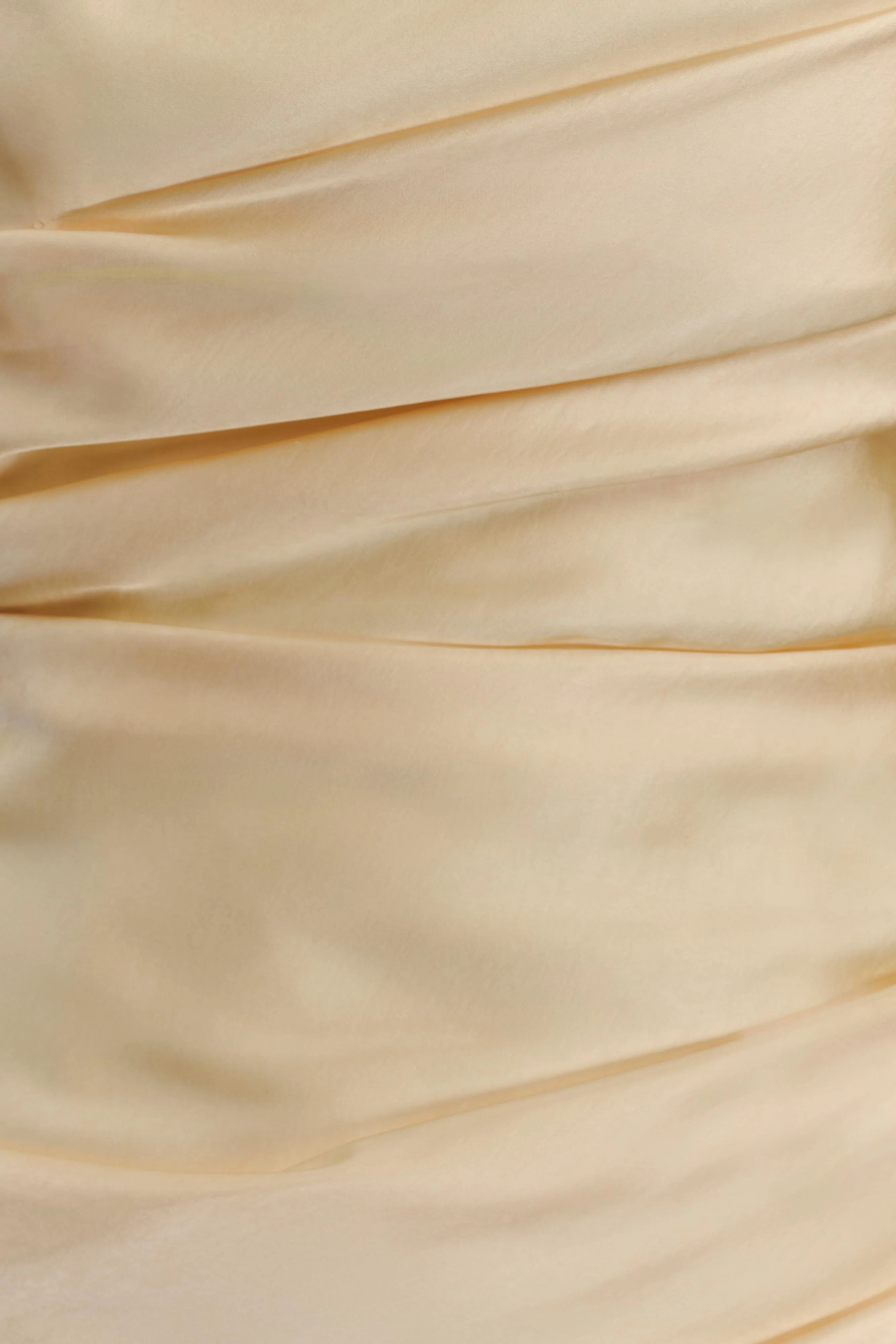 Sarah Strapless Maxi Dress With Waist Tie - Lemon - Image 9