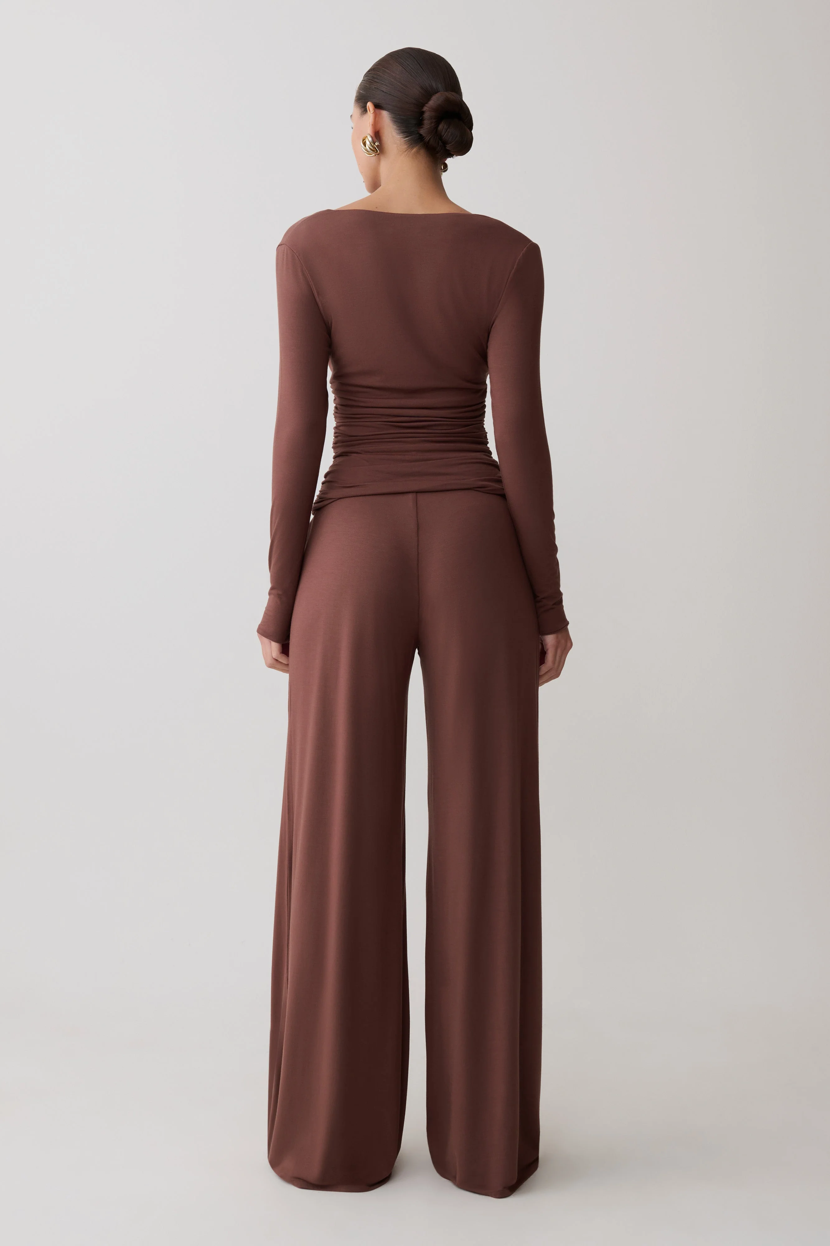 Sari Long Sleeve Modal Top - Chocolate - Image 6