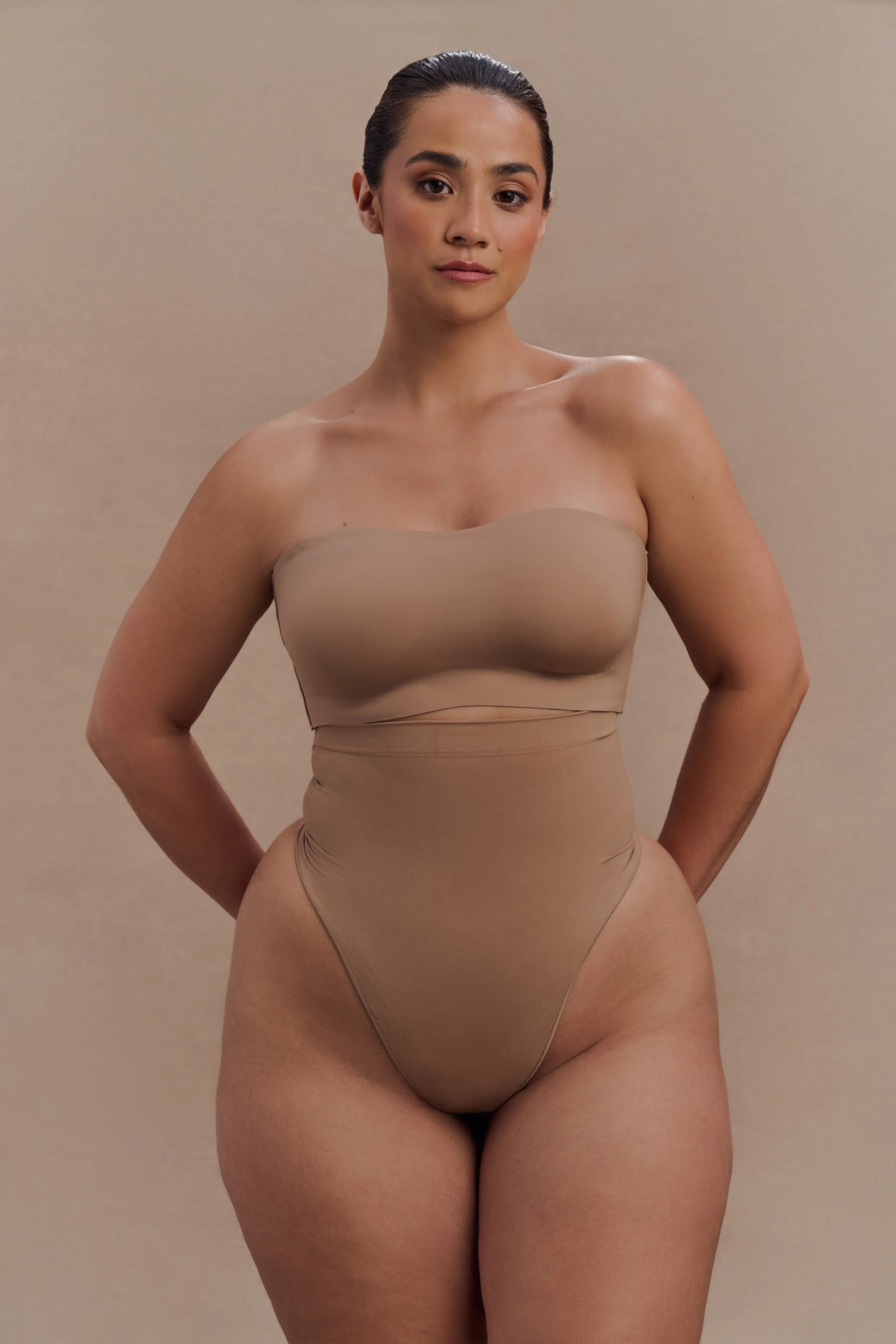 Saria High Waist Shapewear Briefs - Latte - Image 3