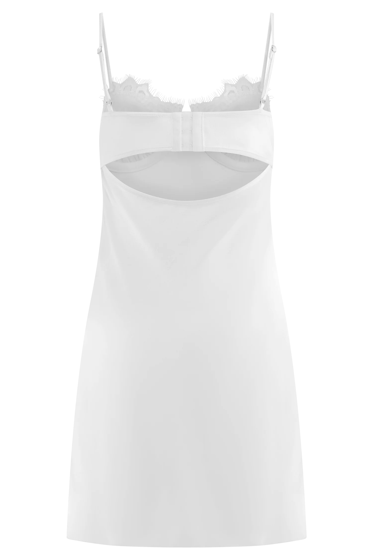Scarlett Satin Slip Mini Dress - Ivory - Image 12