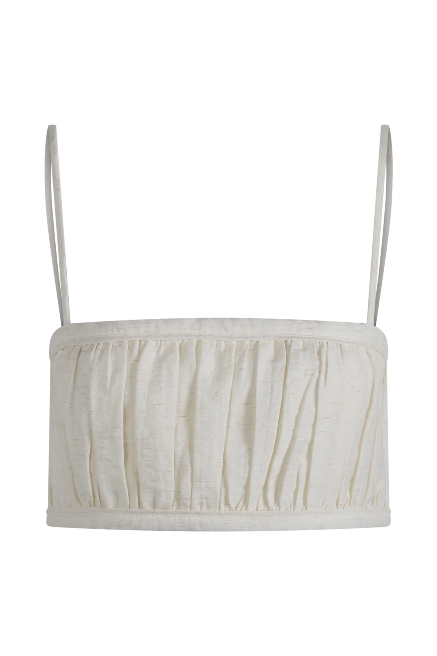 Scottie Shirred Linen Bandeau - Oat Marle - Image 9