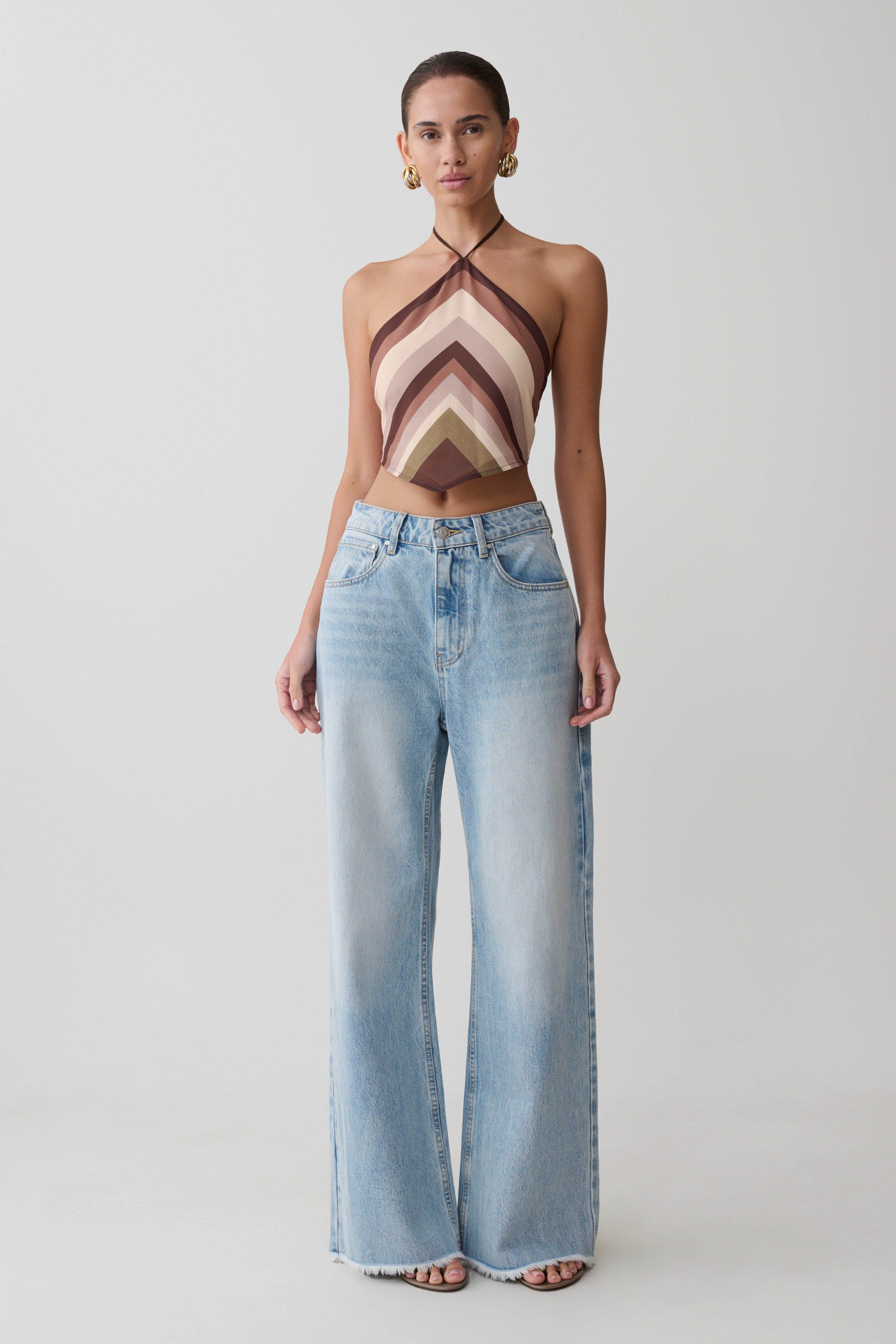 Sebastian Straight Leg Denim Jeans With Fray Hem - Washed Light Blue - Image 6