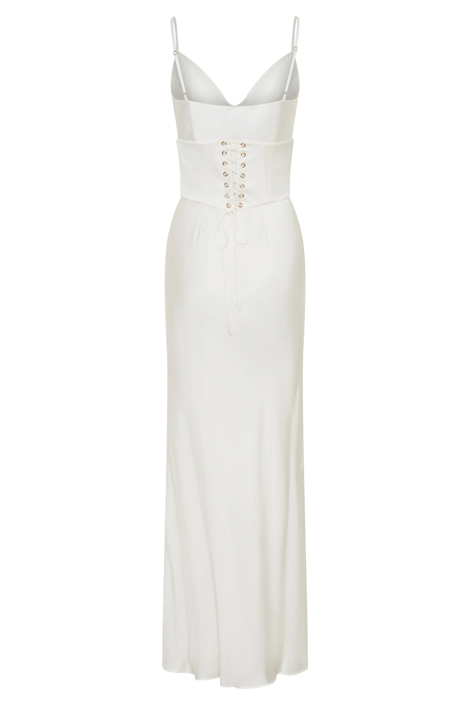 Seraphine Corset Satin Maxi Dress - Ivory - Image 8