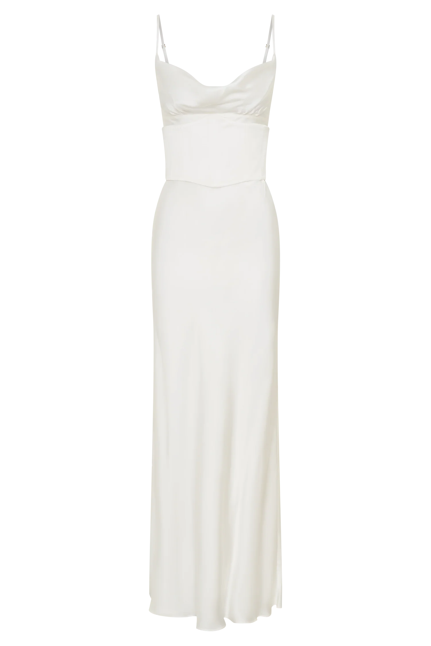 Seraphine Corset Satin Maxi Dress - Ivory - Image 9