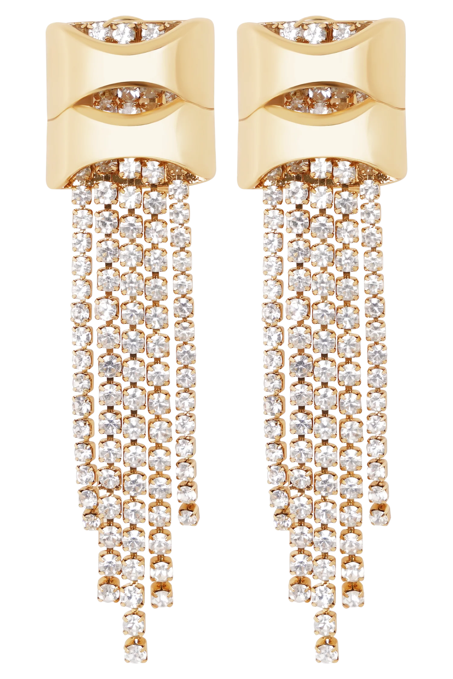 Shea Crystal Fringe Drop Earrings - Gold - Image 5