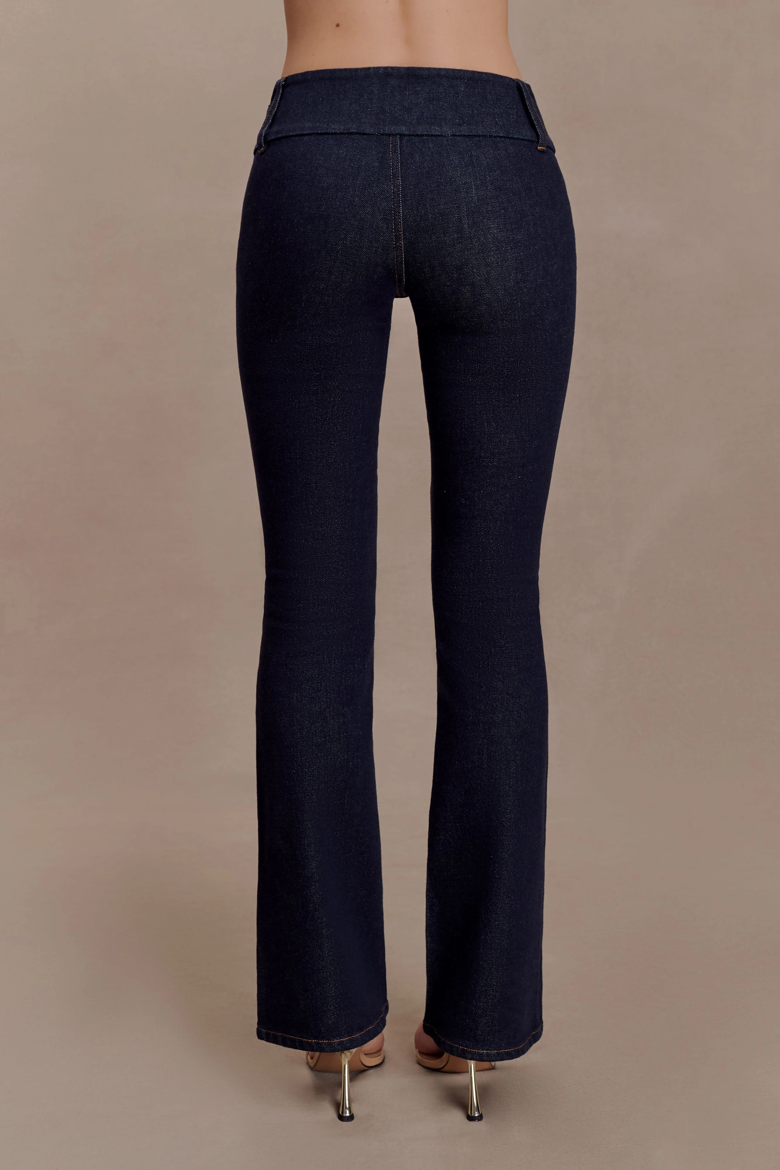 Shelly Flared Denim Jeans - Washed Indigo Blue - Image 2