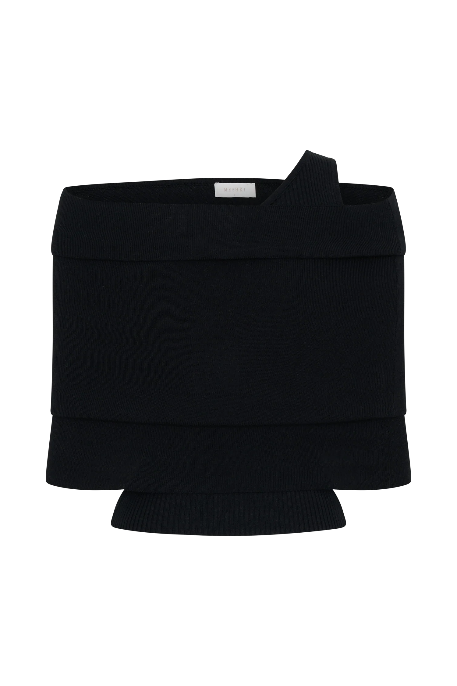 Sierra Asymmetrical Cashmere Blend Knit Top - Black - Image 8