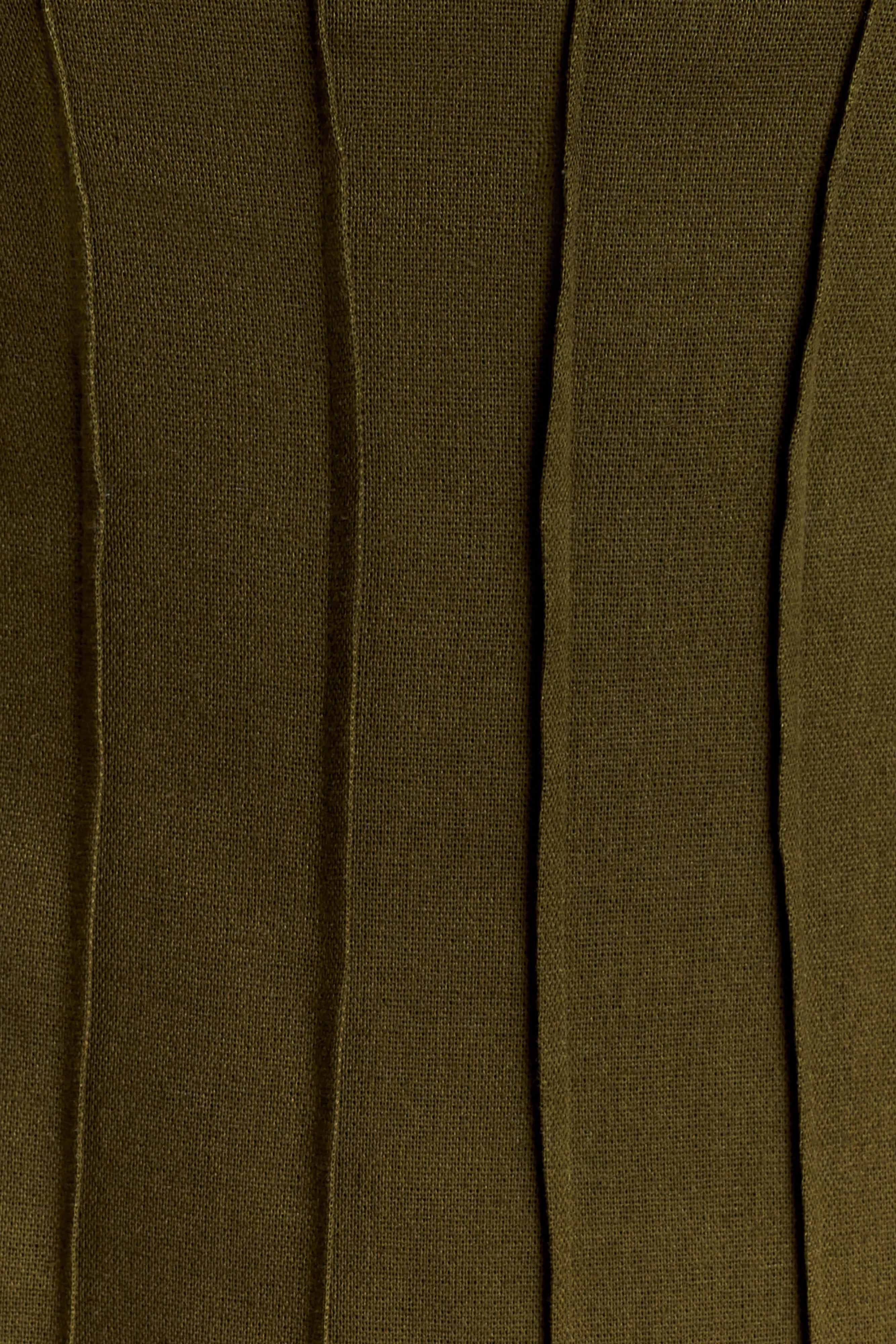 Sofie Pintuck Linen Maxi Dress - Khaki - Image 5