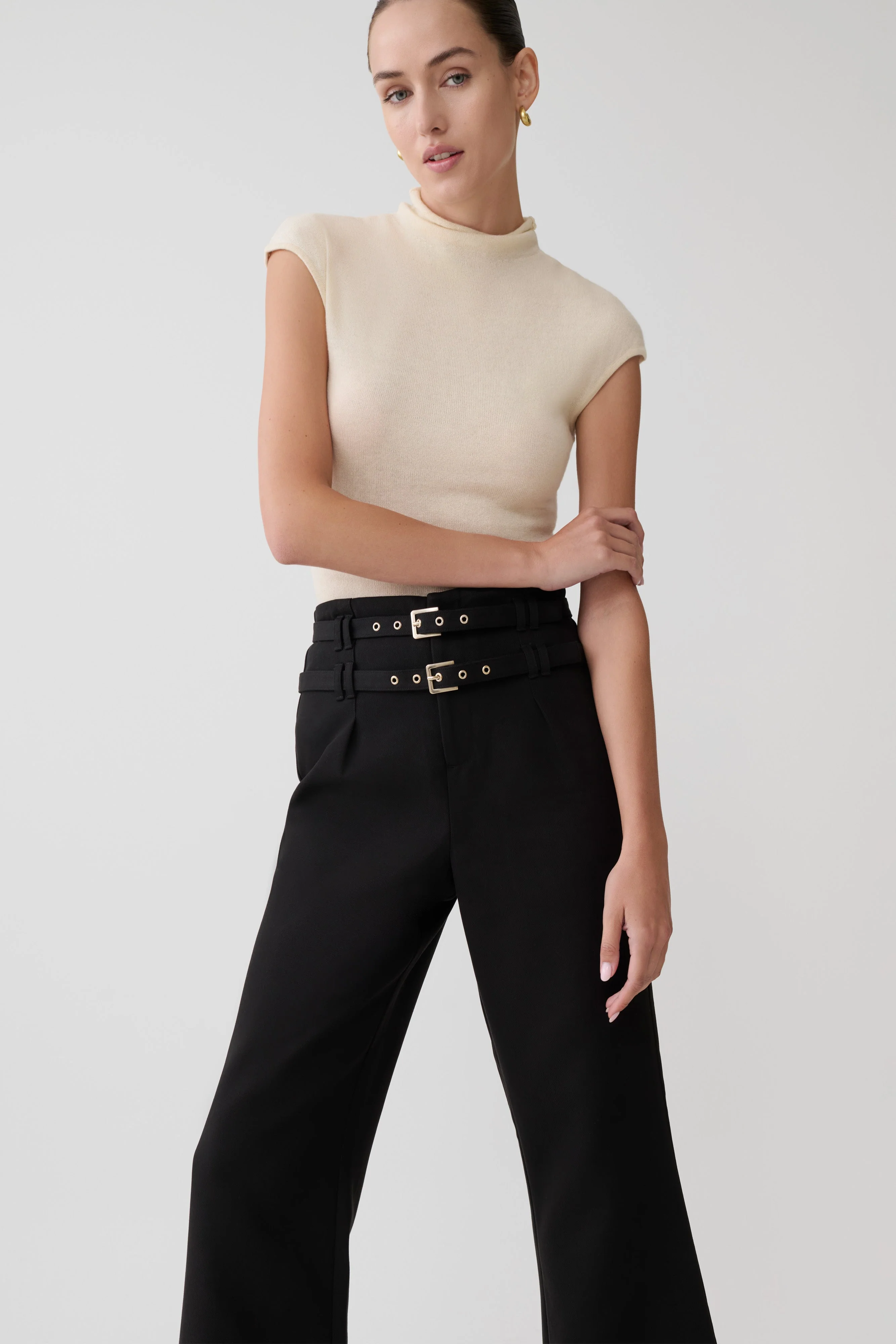 Sonny Short Sleeve Knit Top - Cream - Image 7
