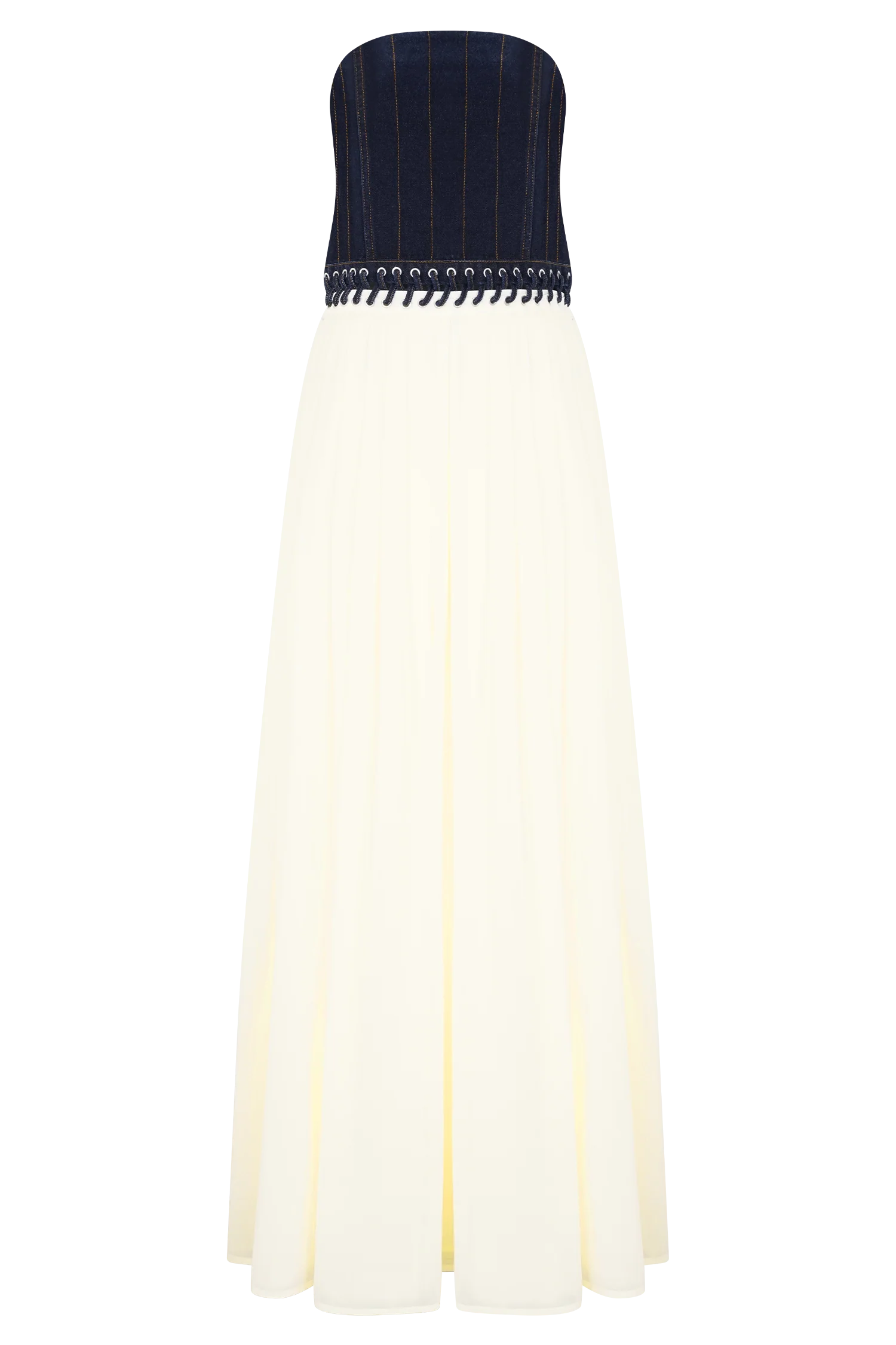 Suella Chiffon Denim Maxi Dress - Indigo Blue - Image 10