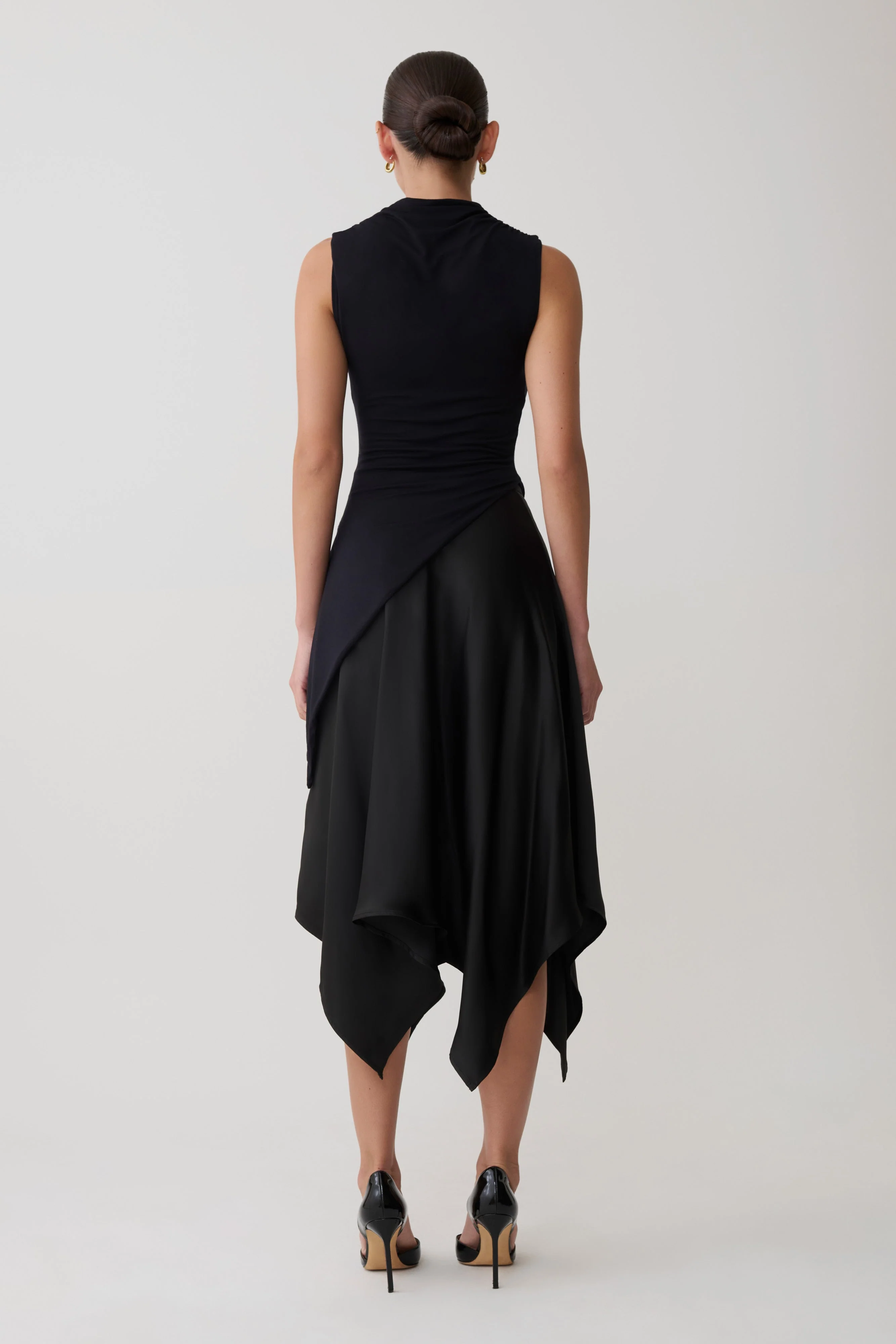 Suong High Neck Gathered Top - Black - Image 10