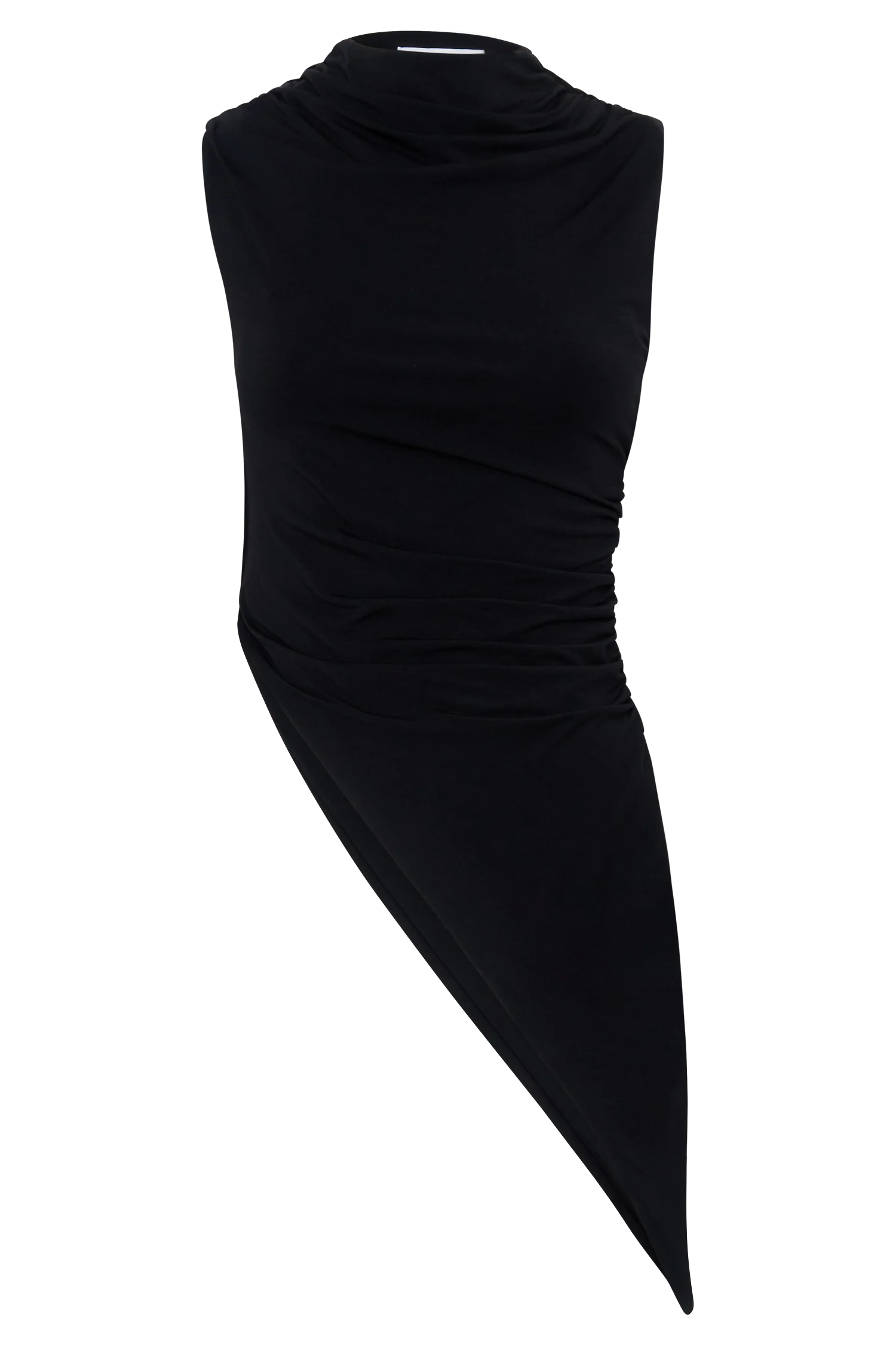 Suong High Neck Gathered Top - Black - Image 13