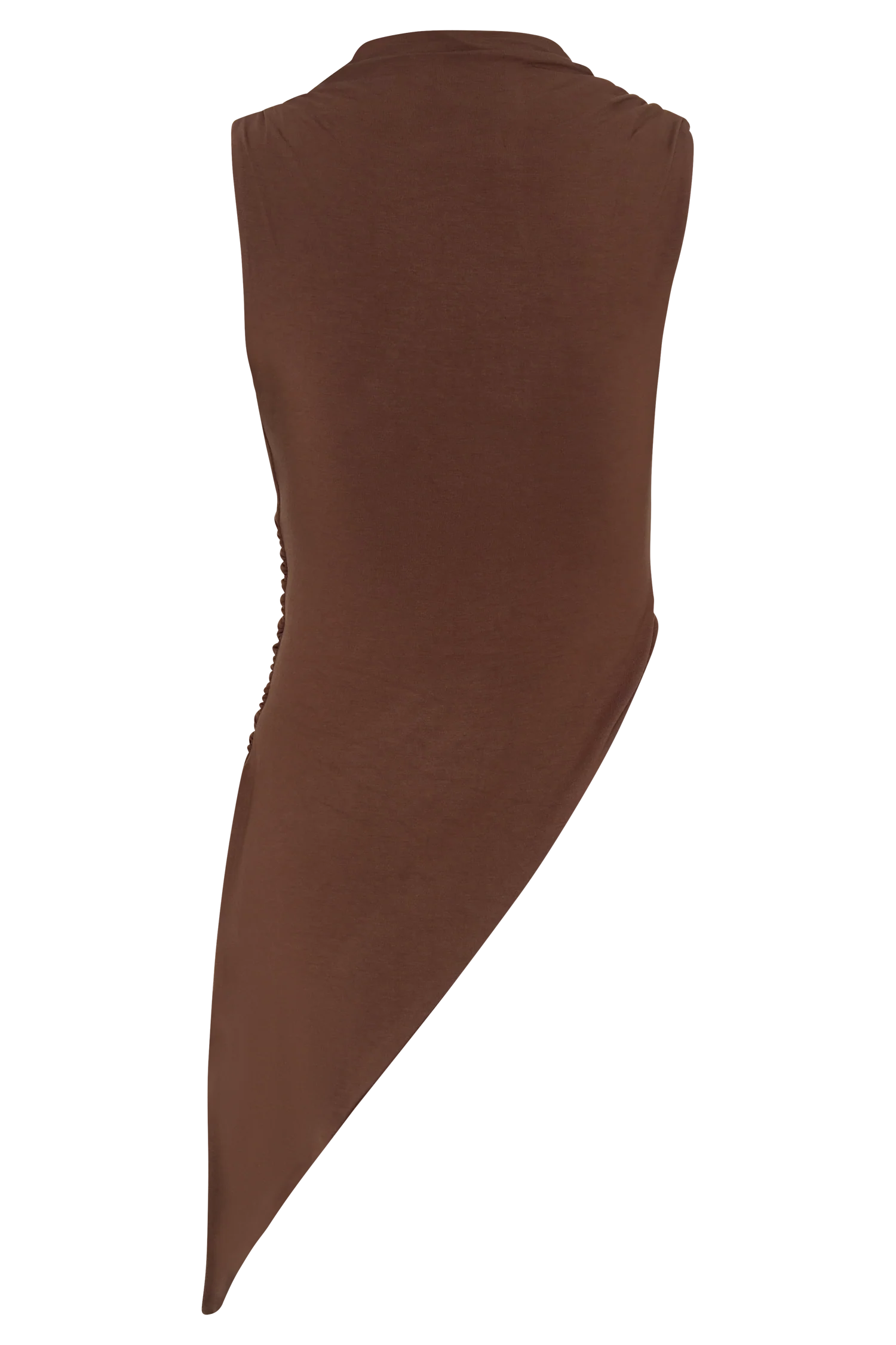 Suong High Neck Gathered Top - Mocha - Image 8