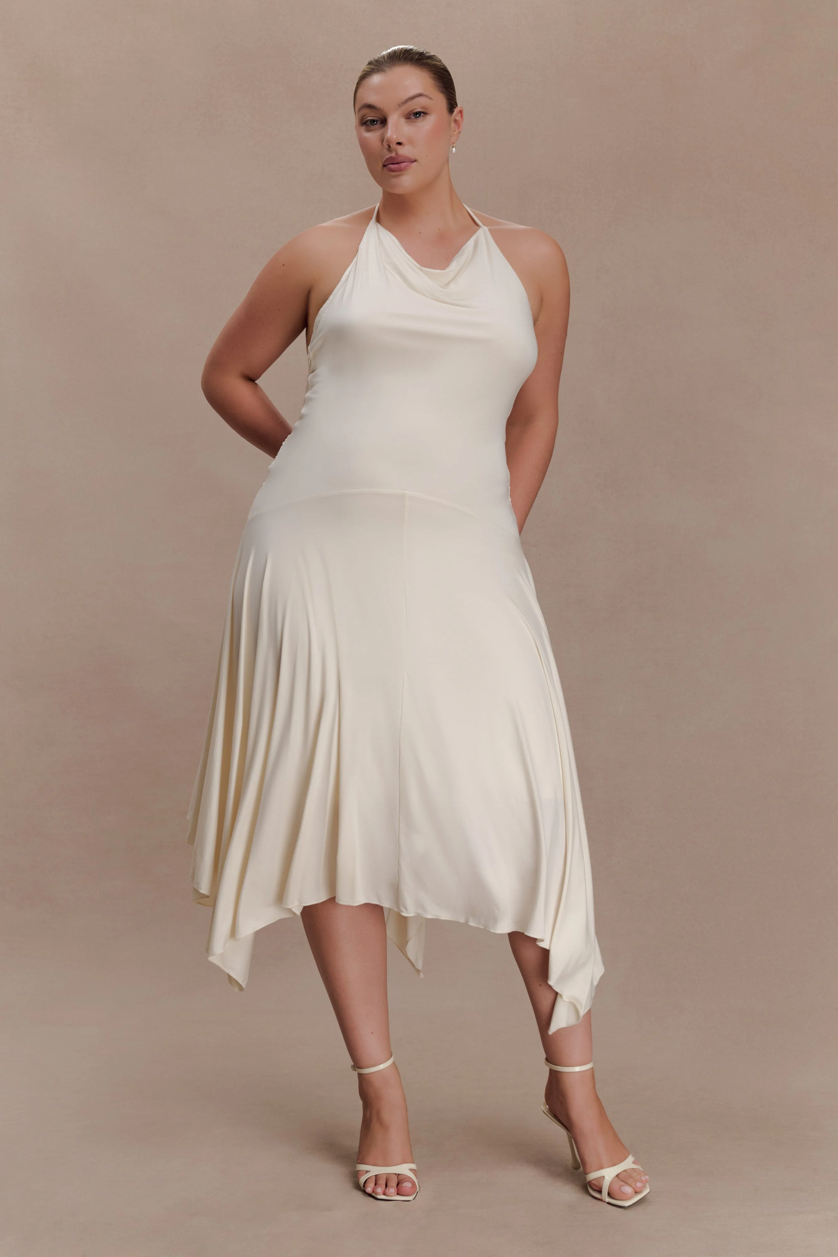 Sylvie Modal Hankie Midi Dress - Ivory - Image 5
