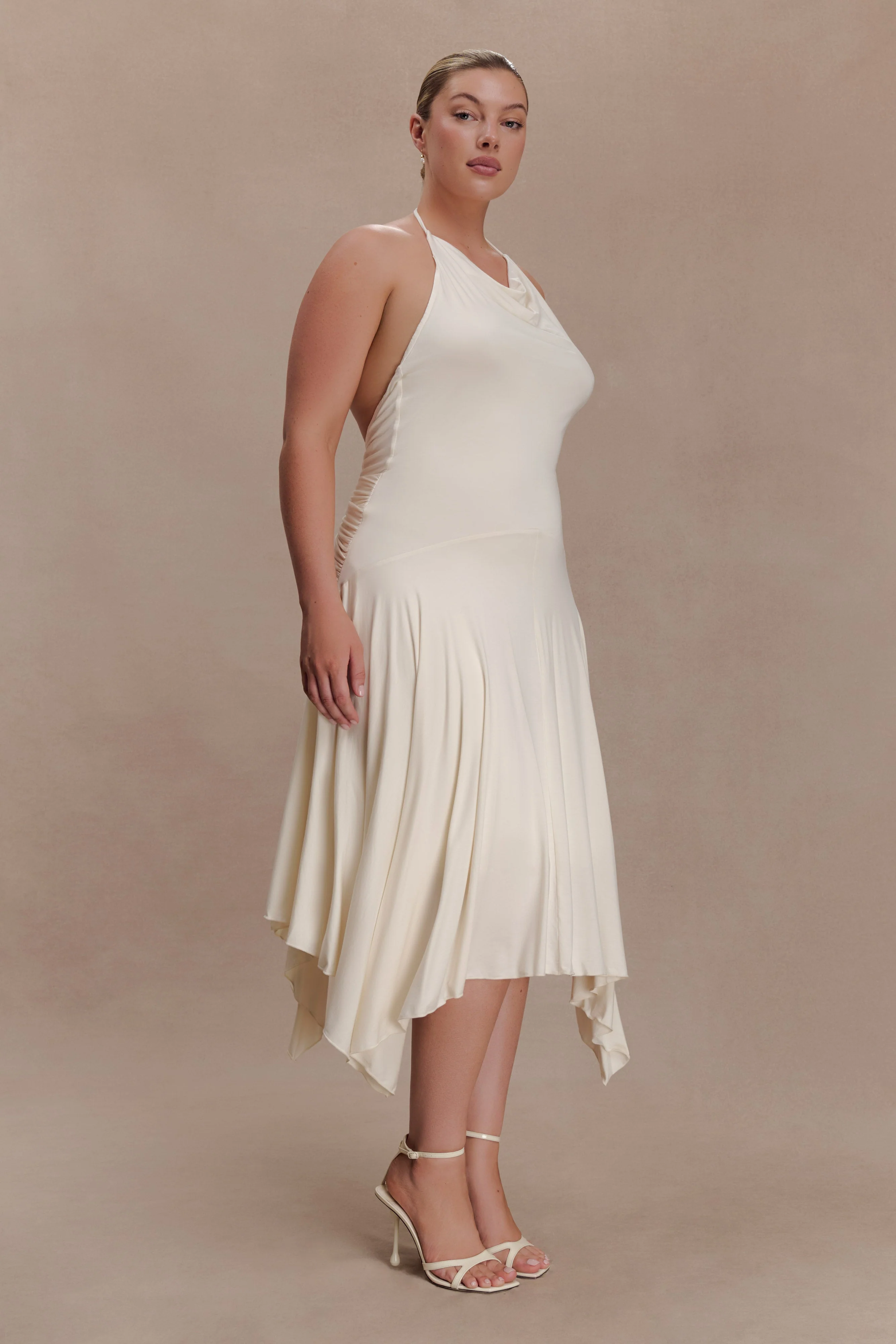 Sylvie Modal Hankie Midi Dress - Ivory - Image 6