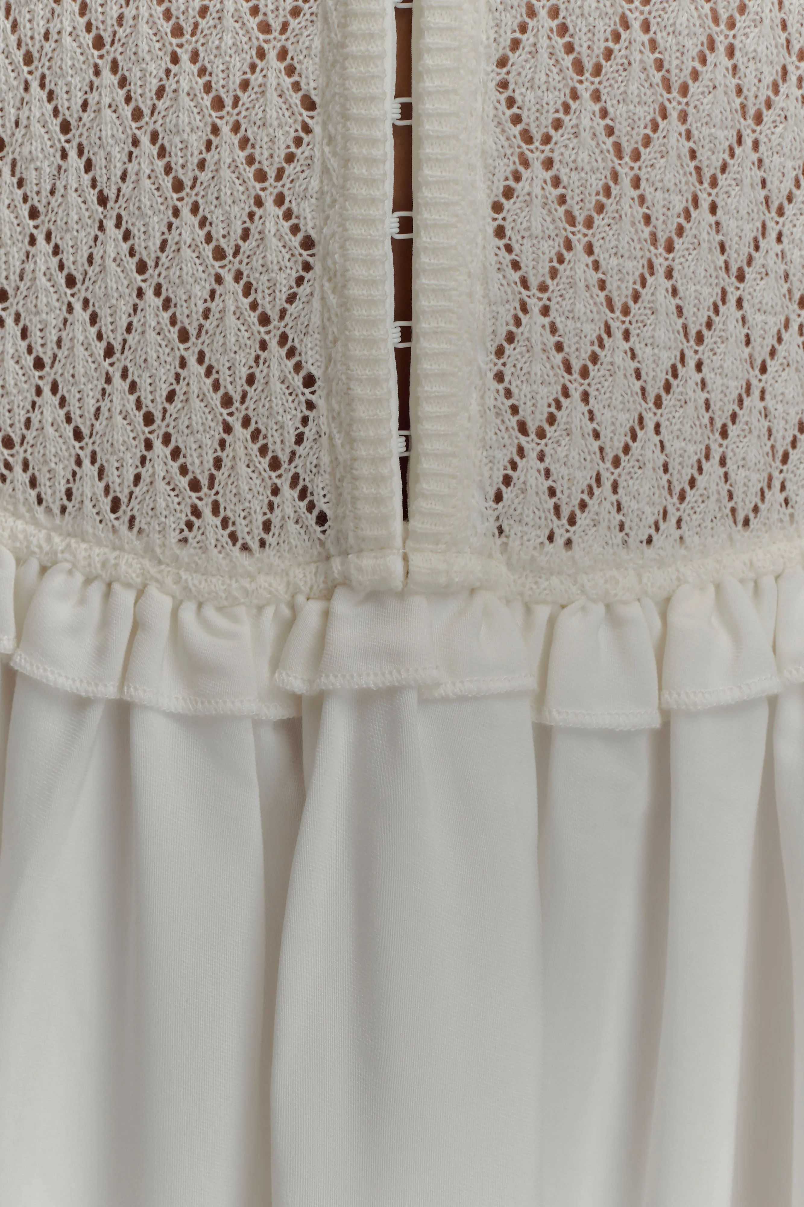 Tahlia Pointelle Knit Midi Dress - White - Image 5