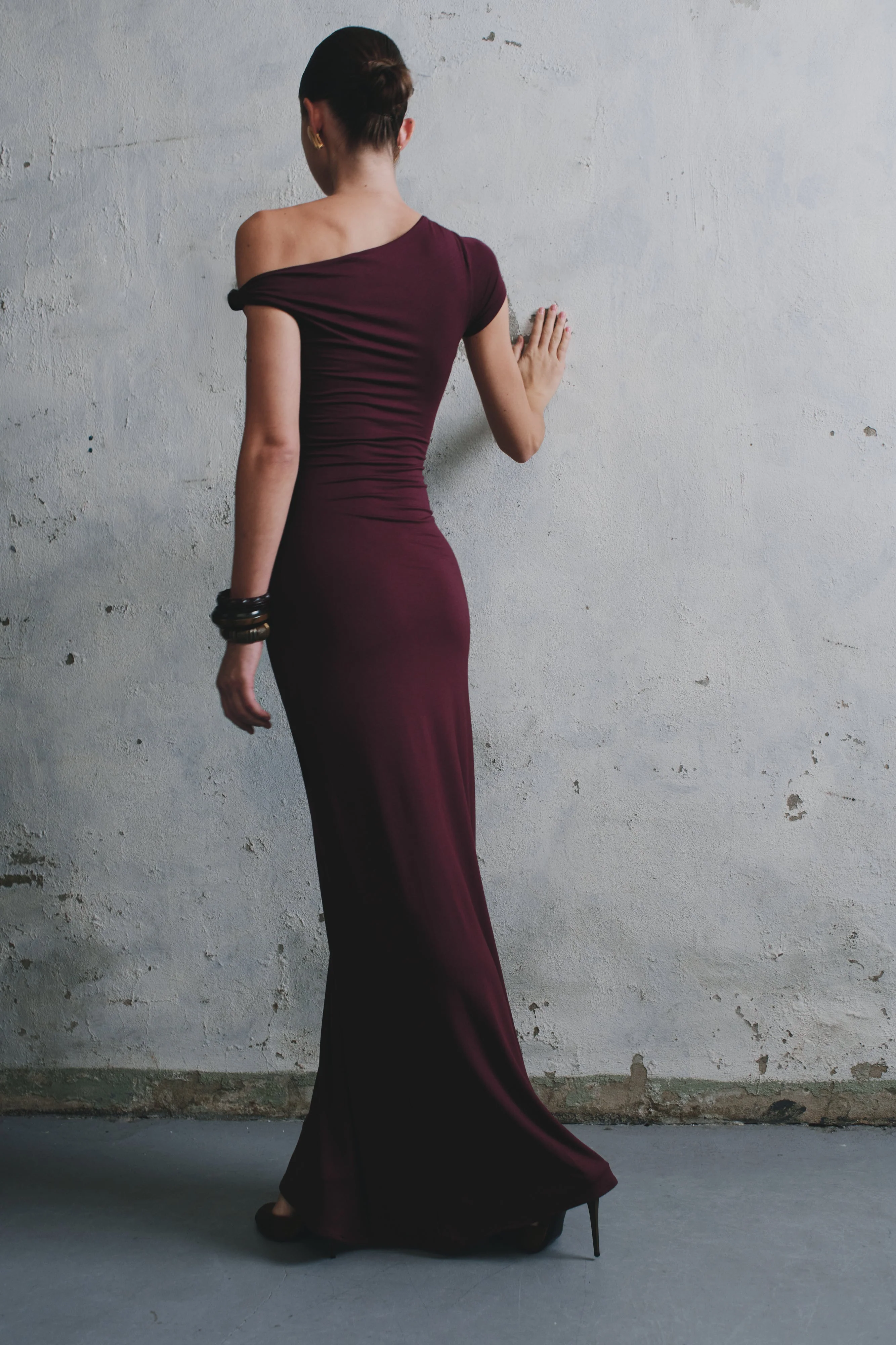 Tamsin Short Sleeve Modal Maxi Dress - Mahogany - Image 2
