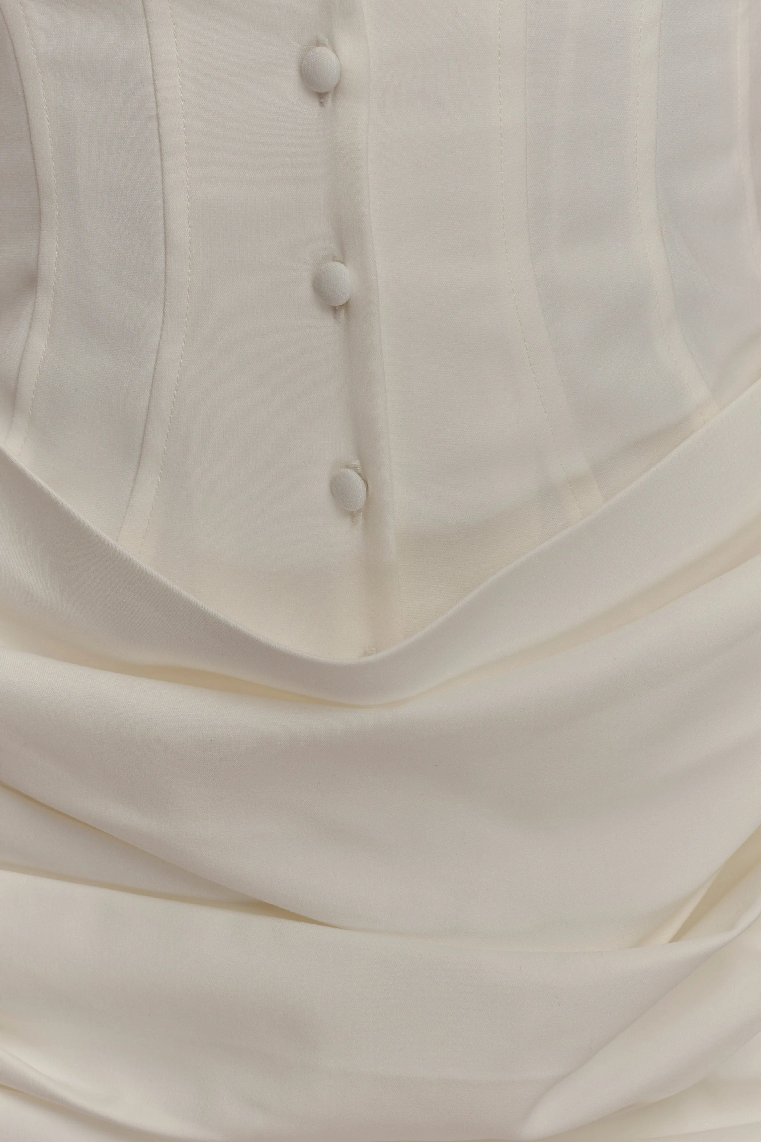 Tarryn Collared Cotton Mini Dress - White - Image 8