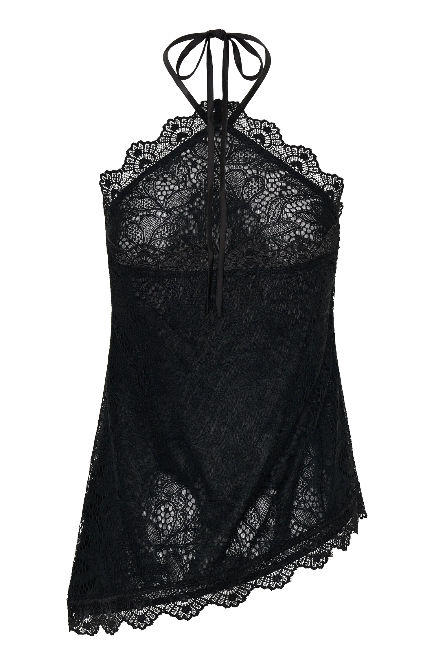 Theodosia Asymmetric Lace Halter Top - Black - Image 12