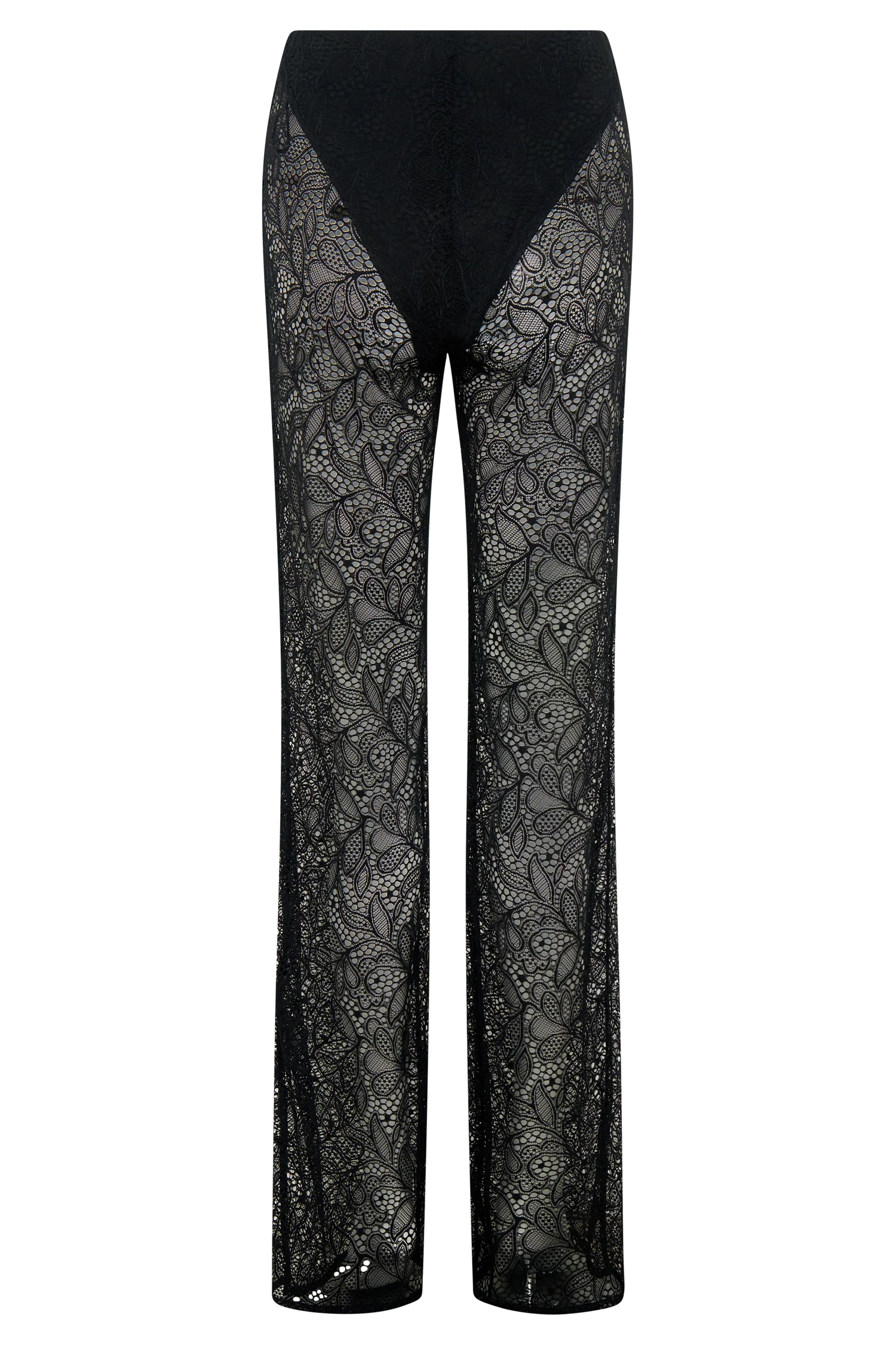 Theodosia Wide Leg Lace Pants - Black - Image 7