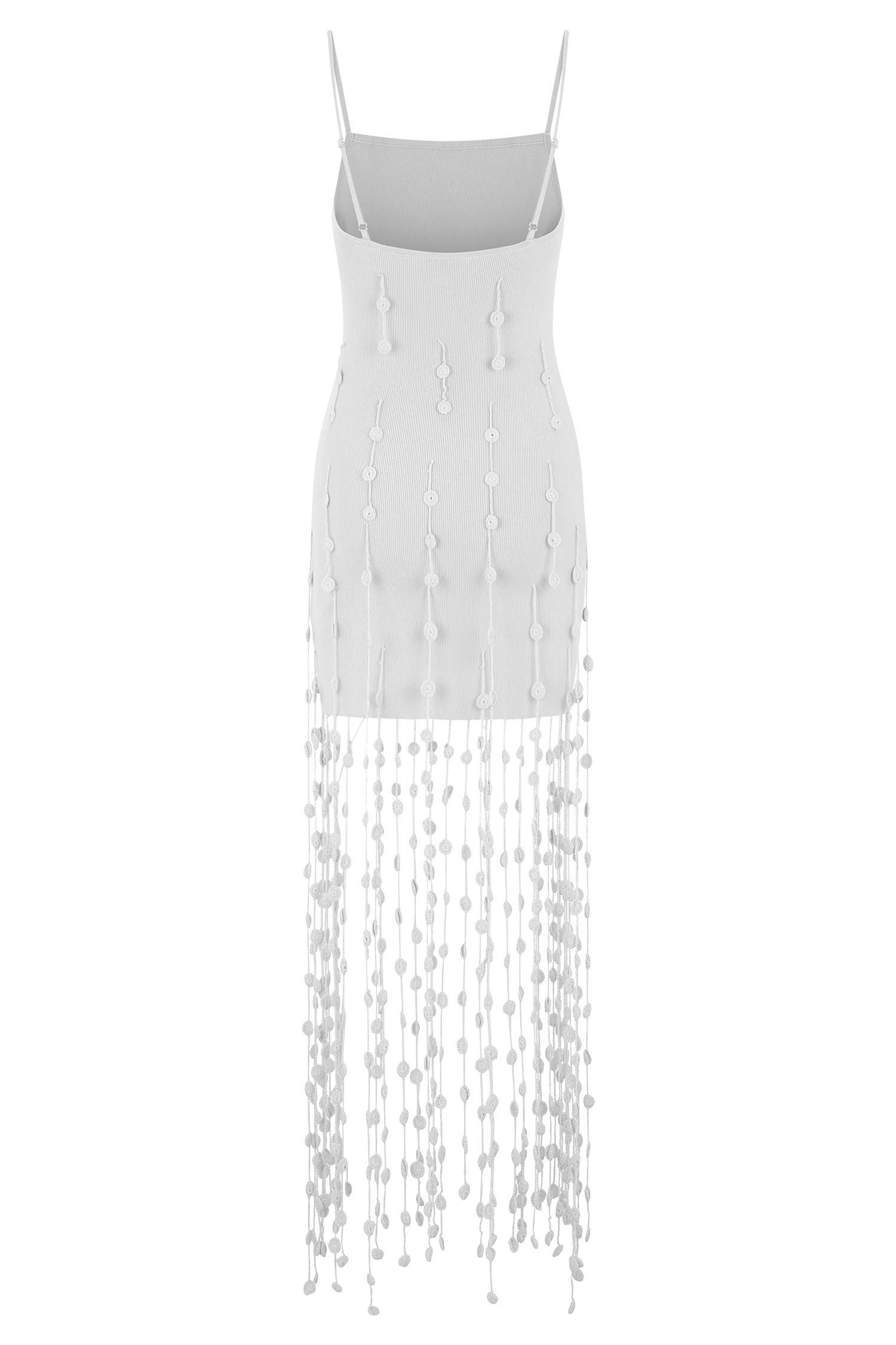 Tove Hand Knit Flower Mini Dress - White - Image 6