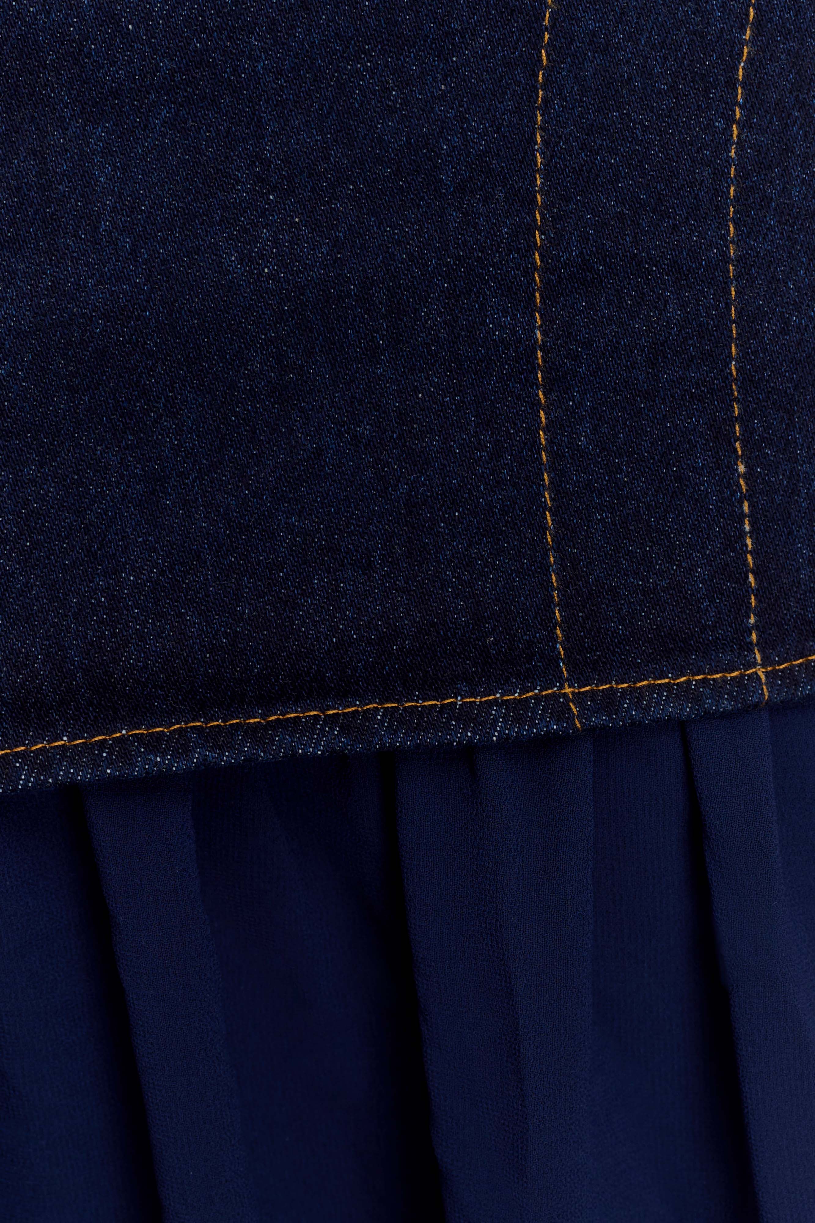 Tully Chiffon Denim Maxi Skirt - Indigo Blue - Image 5