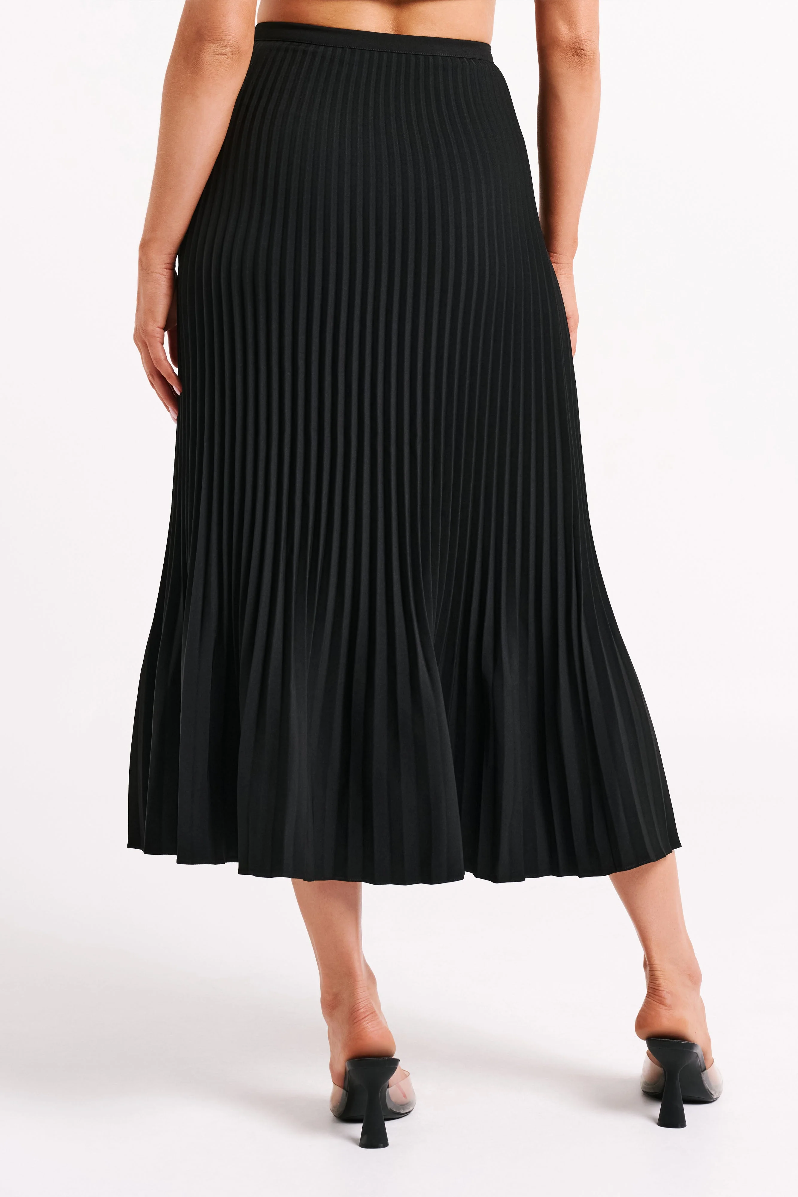 Twyla Pleated Suiting Maxi Skirt - Black - Image 3