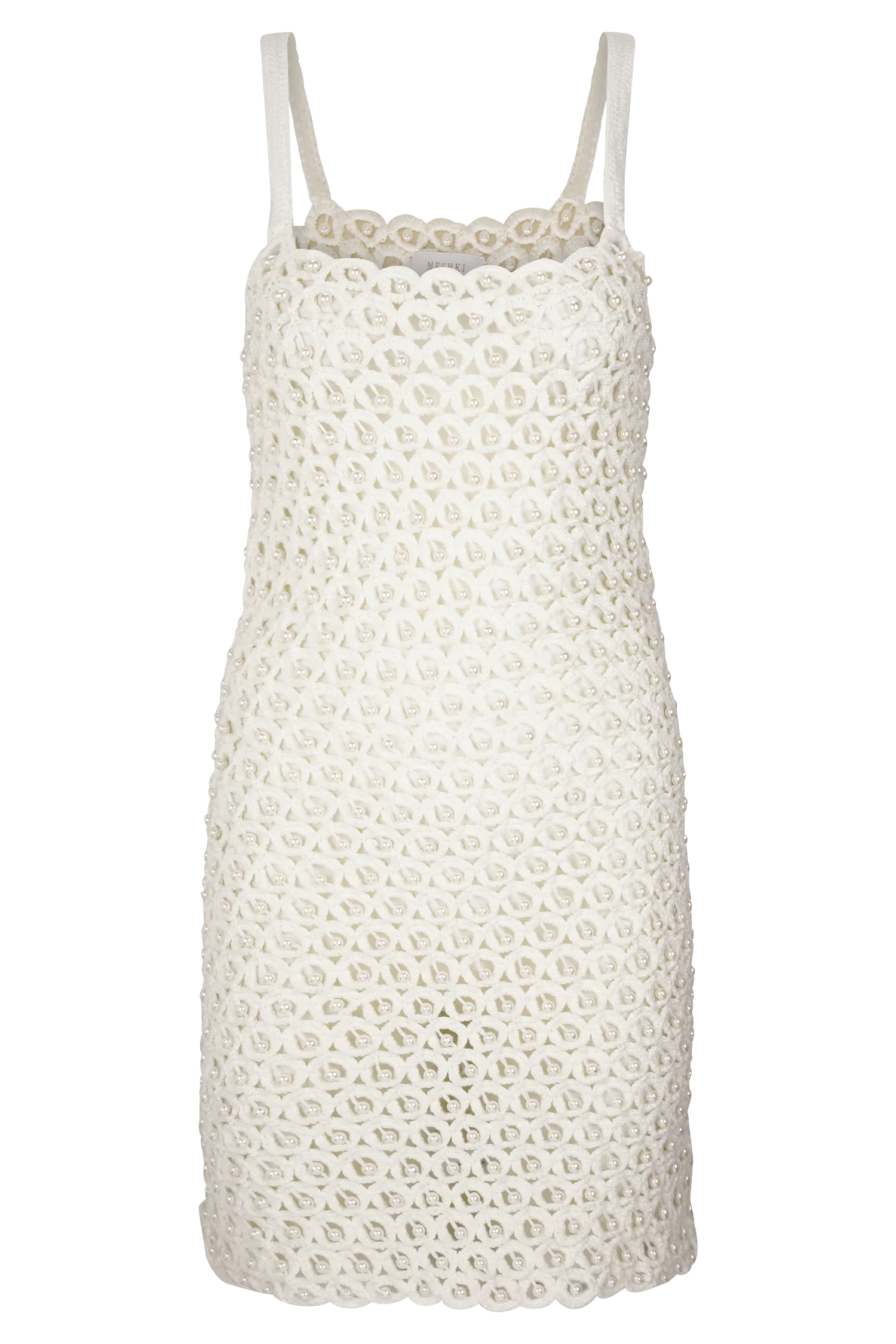 Vanessa Hand Crochet Pearl Mini Dress - Ivory - Image 10